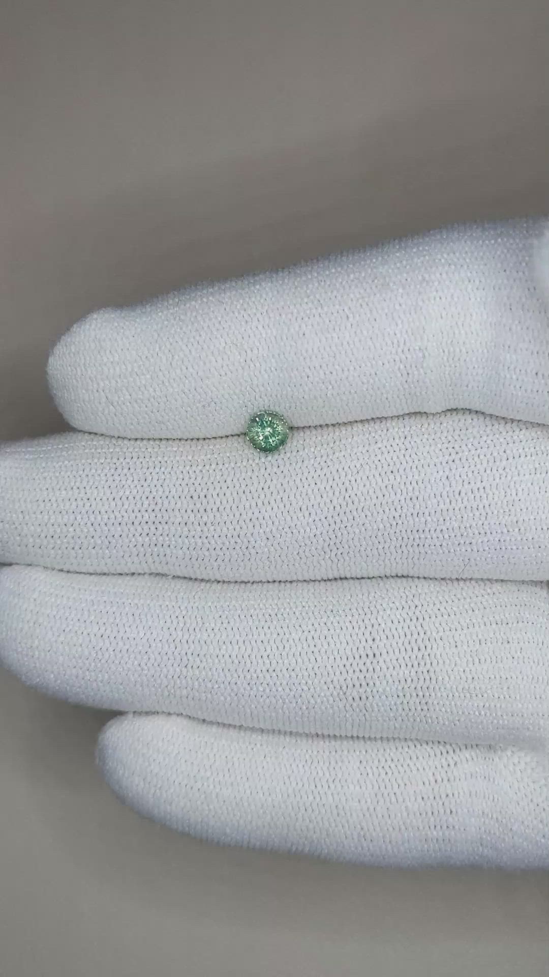 0.52 Ct. Bluish Green Sapphire from Madagascar Size Video