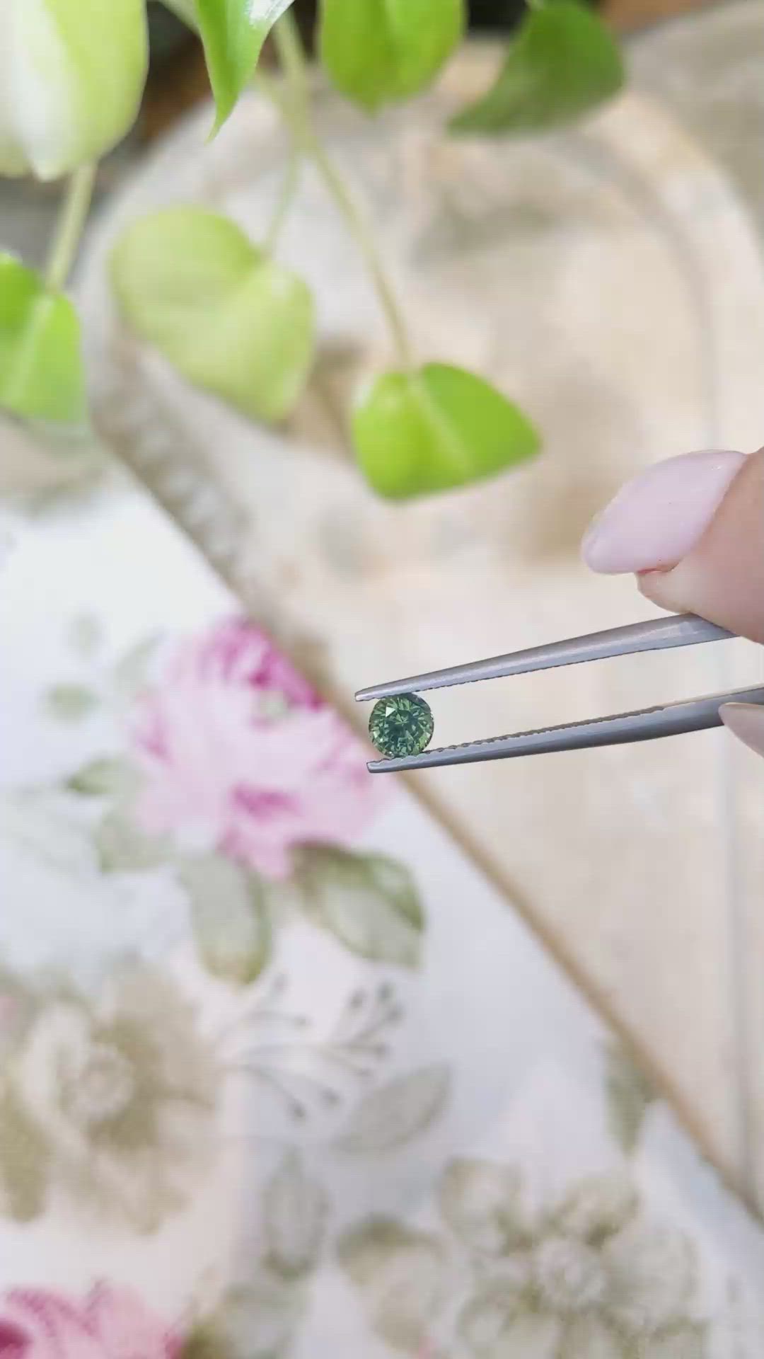 0.47 Ct. Bluish Green Sapphire from Madagascar Size Video