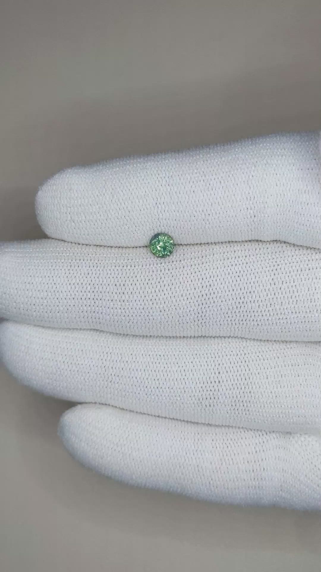 0.47 Ct. Bluish Green Sapphire from Madagascar Size Video