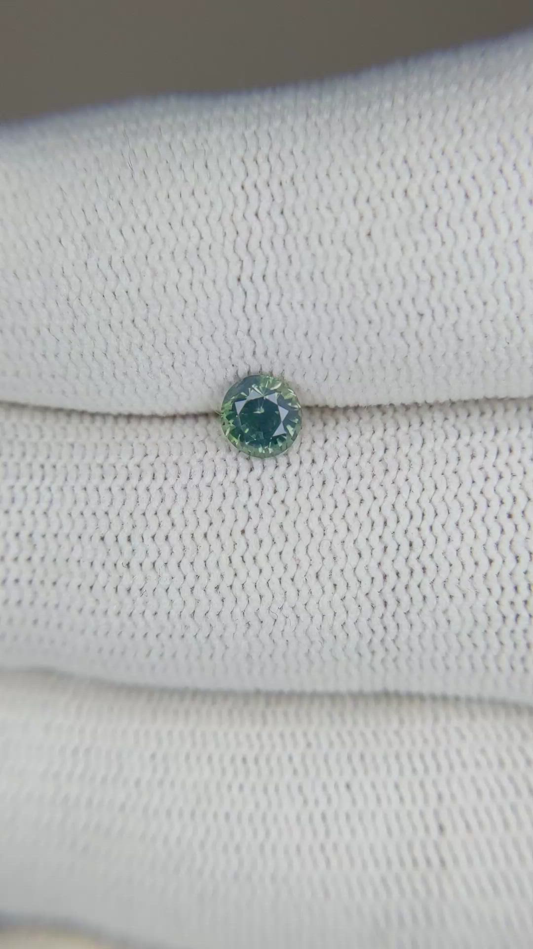 0.47 Ct. Bluish Green Sapphire from Madagascar Size Video