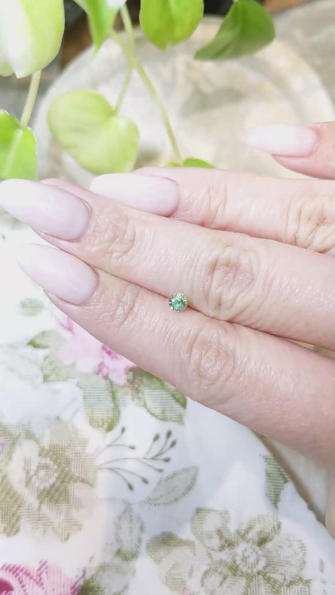 0.37 Ct. Green Sapphire from Madagascar Size Video