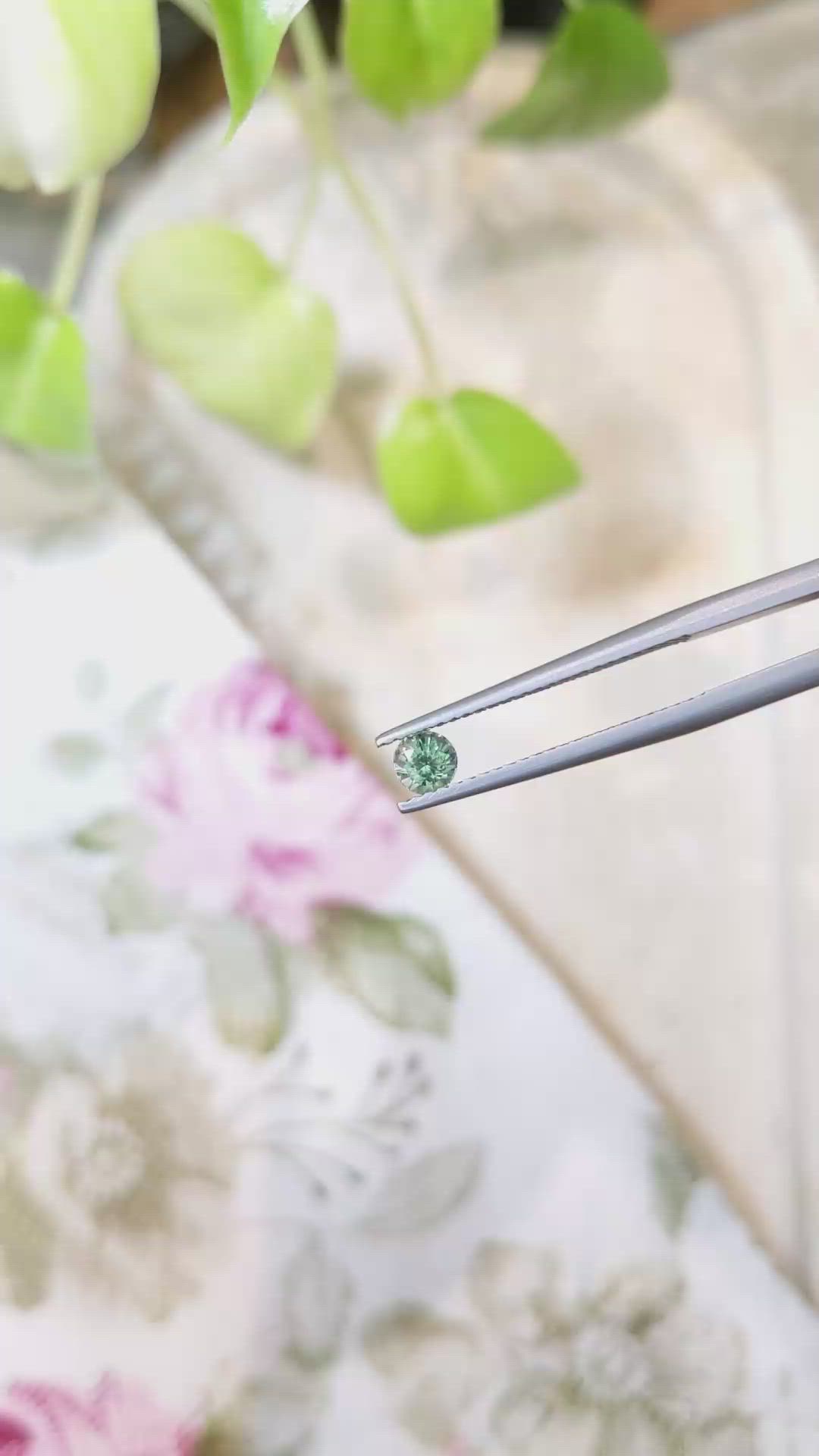 0.37 Ct. Green Sapphire from Madagascar Size Video