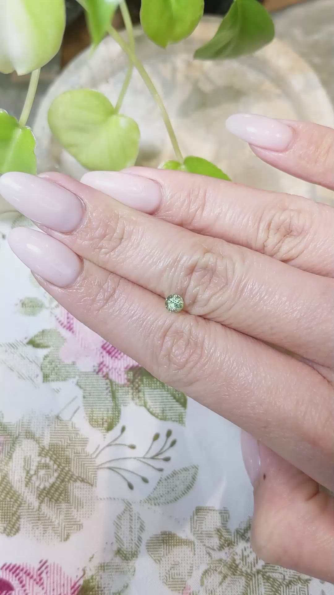 0.47 Ct. Green Sapphire from Madagascar Size Video