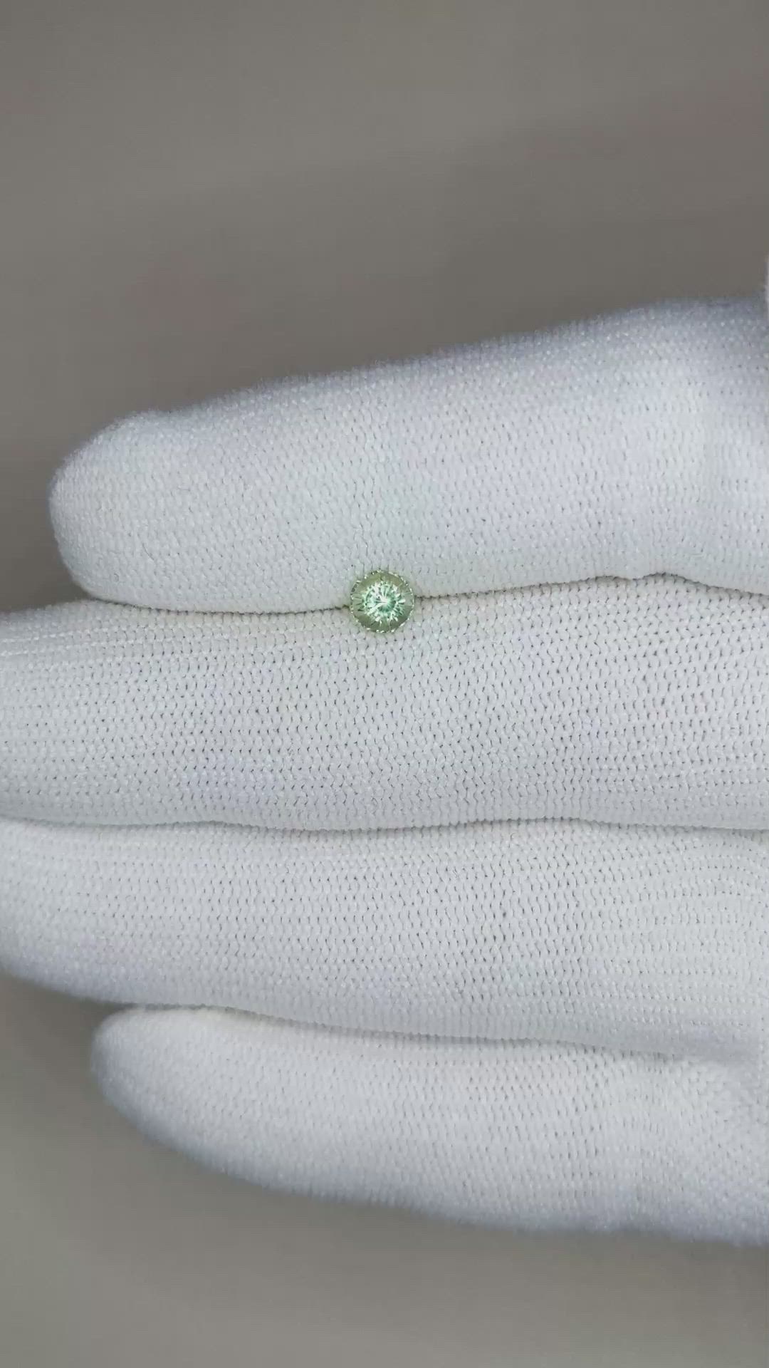 0.47 Ct. Green Sapphire from Madagascar Size Video
