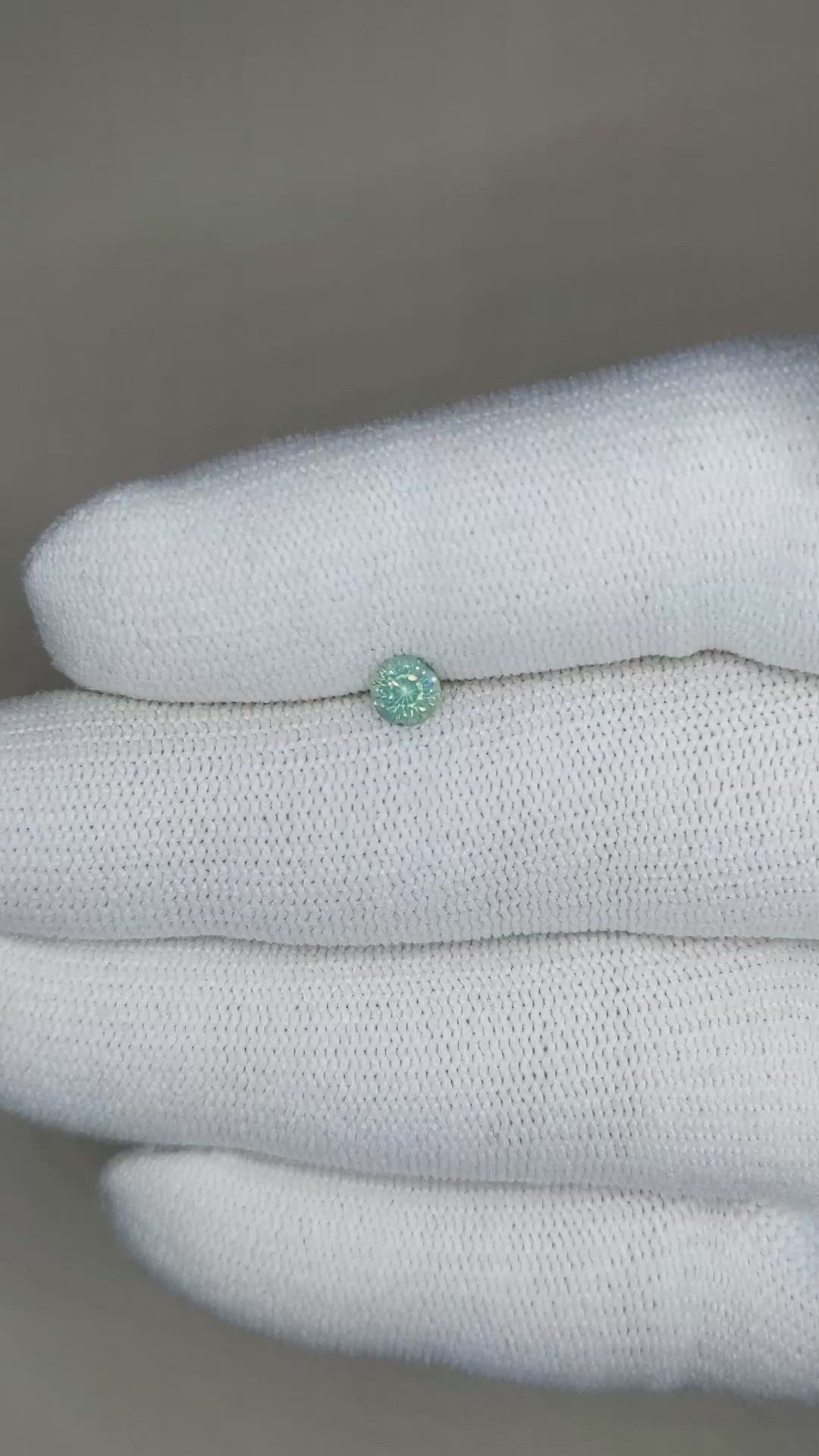 0.37 Ct. Bluish Green Sapphire from Madagascar Size Video