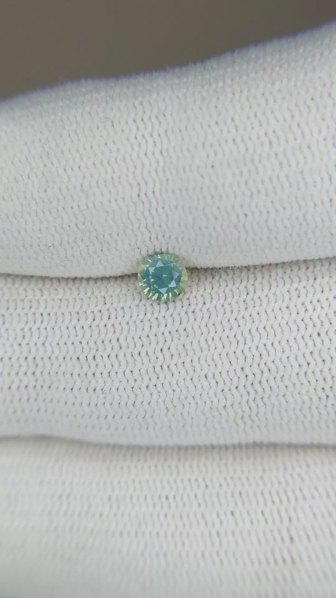 0.37 Ct. Bluish Green Sapphire from Madagascar Size Video