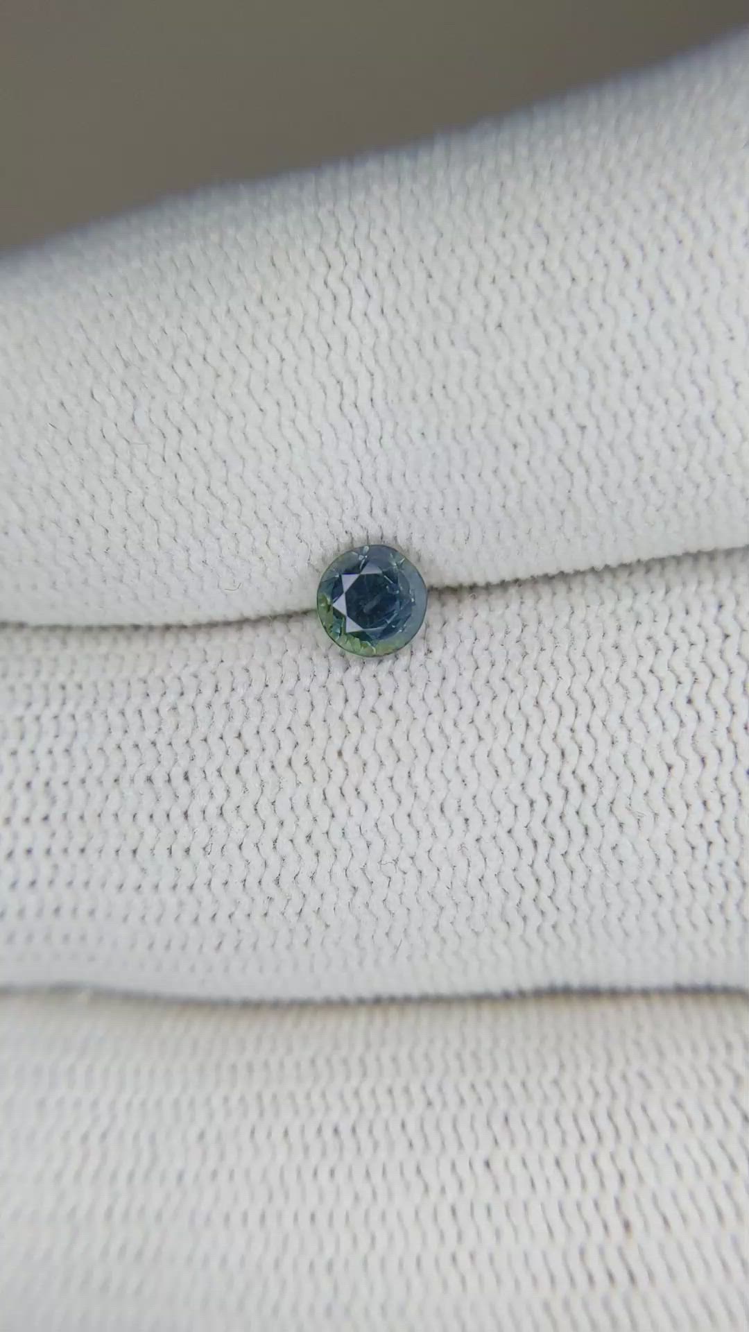 0.54 Ct. Greenish Blue Sapphire from Madagascar Size Video