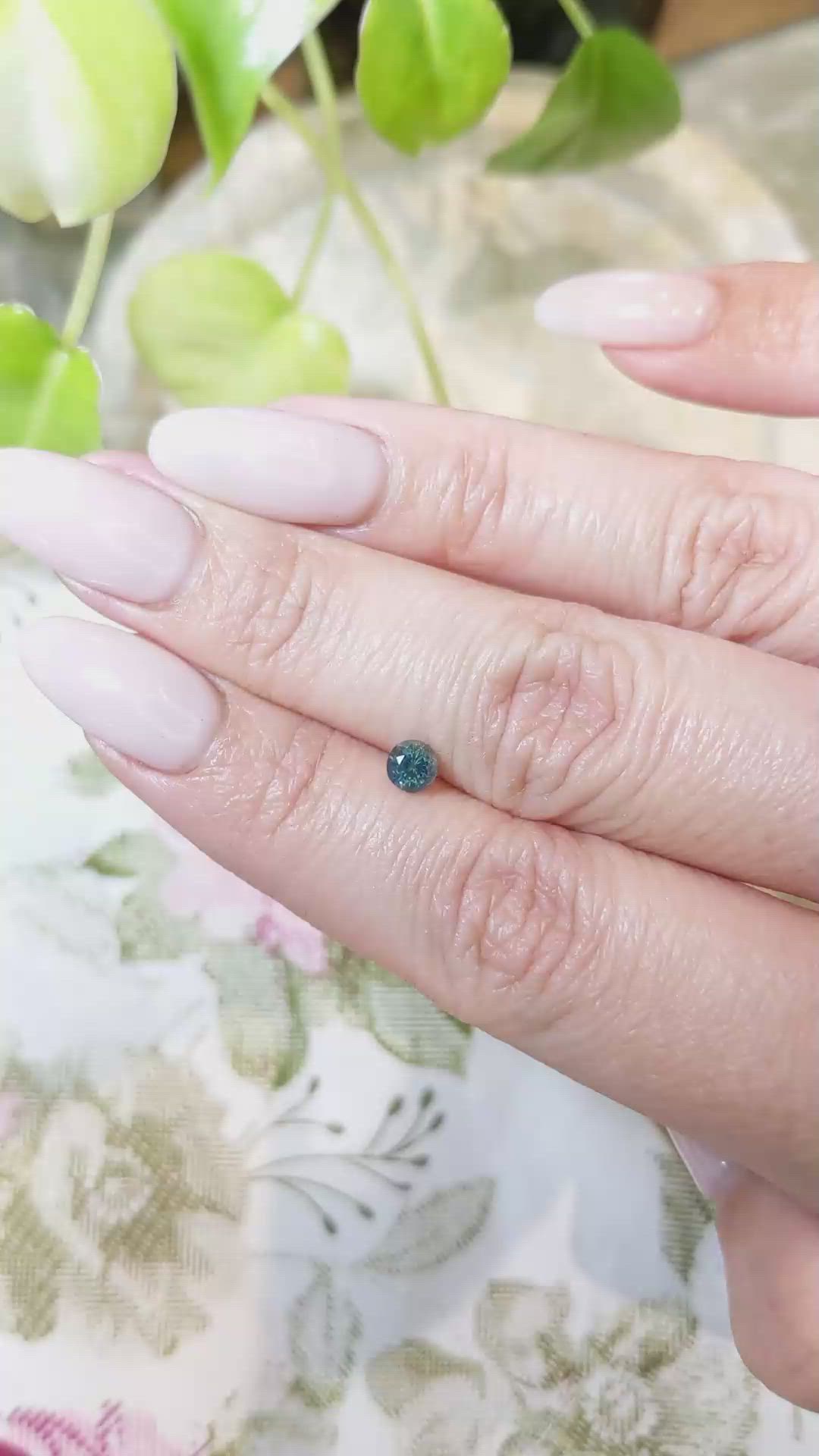 0.54 Ct. Greenish Blue Sapphire from Madagascar Size Video