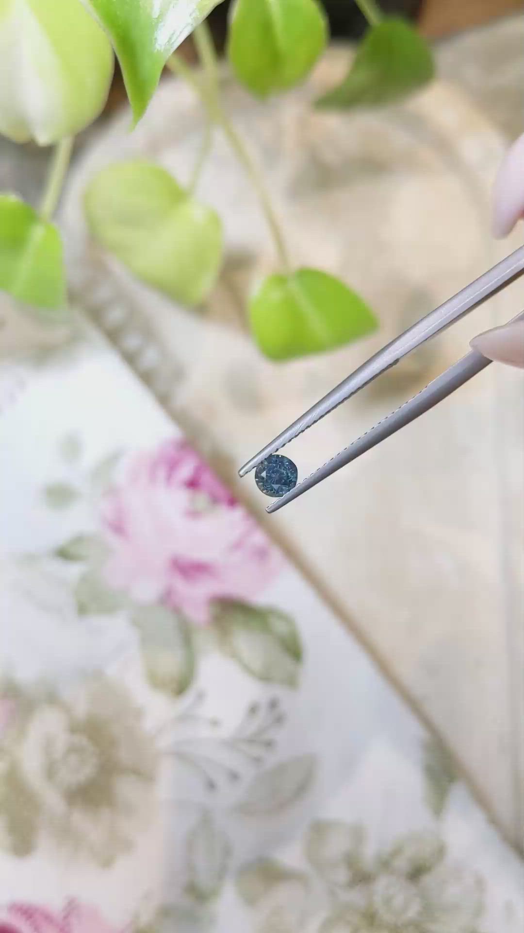 0.54 Ct. Greenish Blue Sapphire from Madagascar Size Video