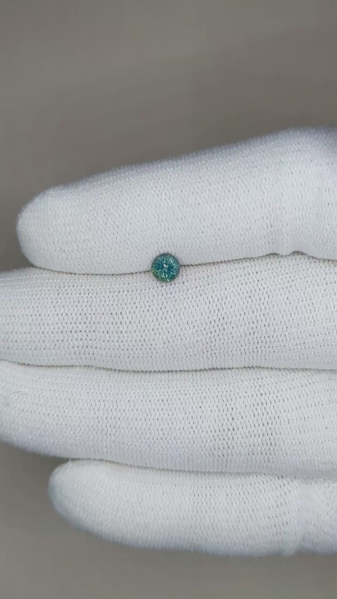0.54 Ct. Greenish Blue Sapphire from Madagascar Size Video