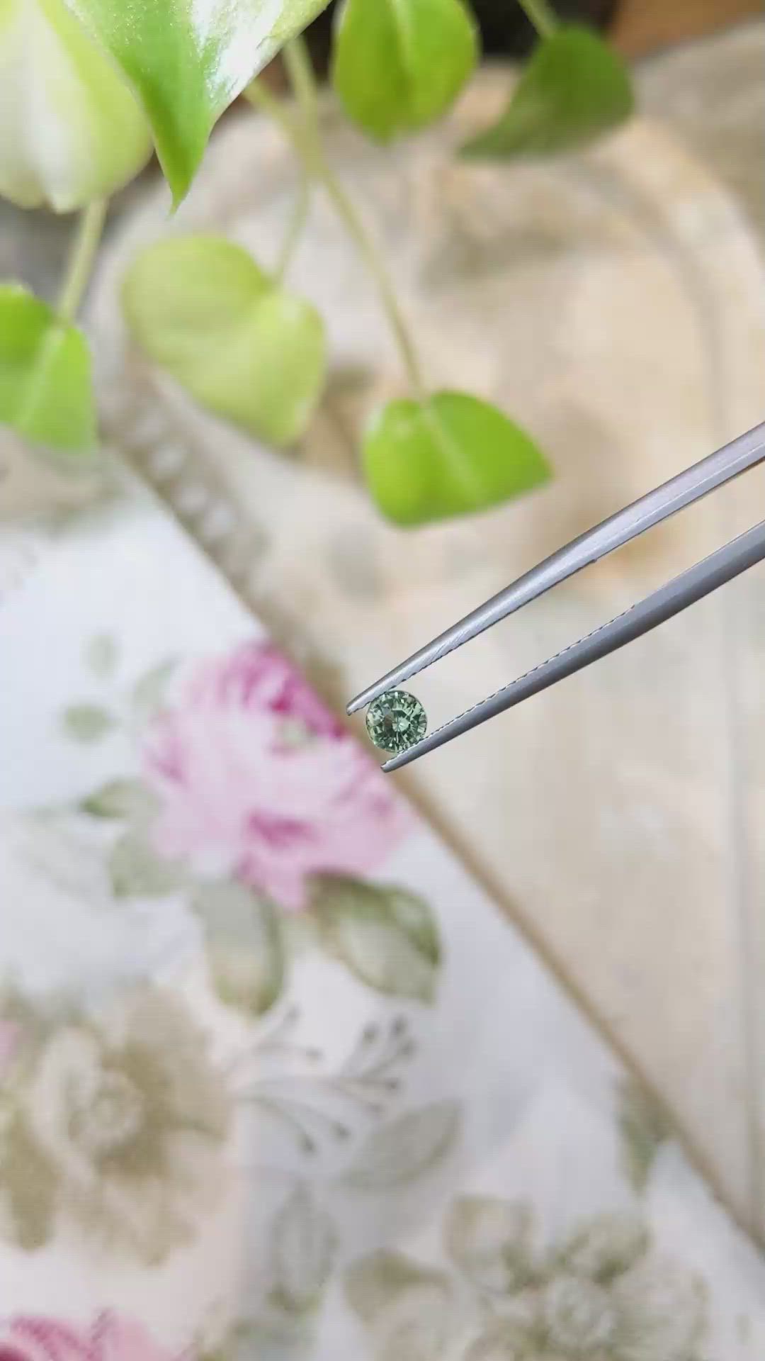 0.49 Ct. Yellowish Green Sapphire from Madagascar Size Video