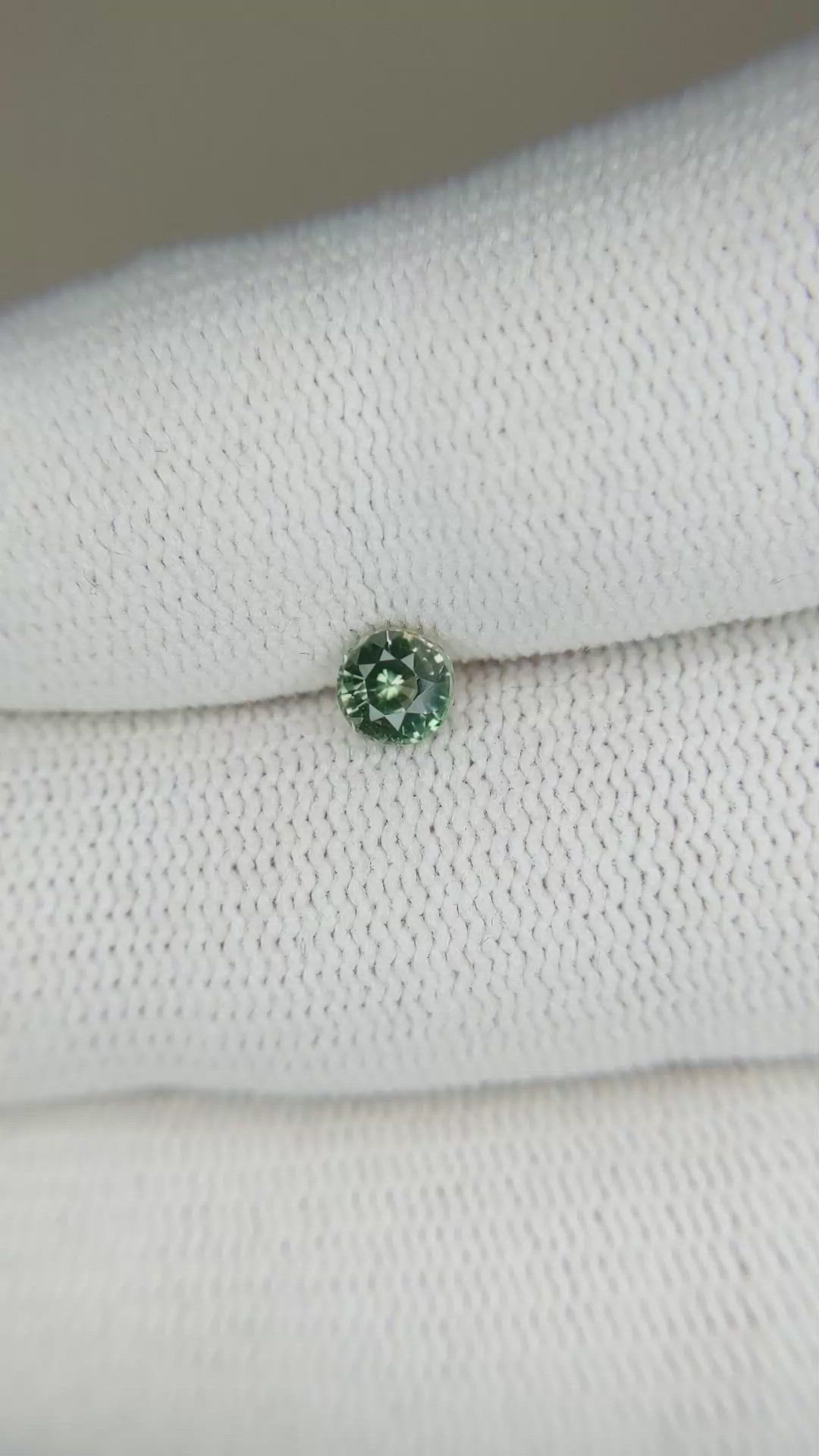 0.49 Ct. Yellowish Green Sapphire from Madagascar Size Video