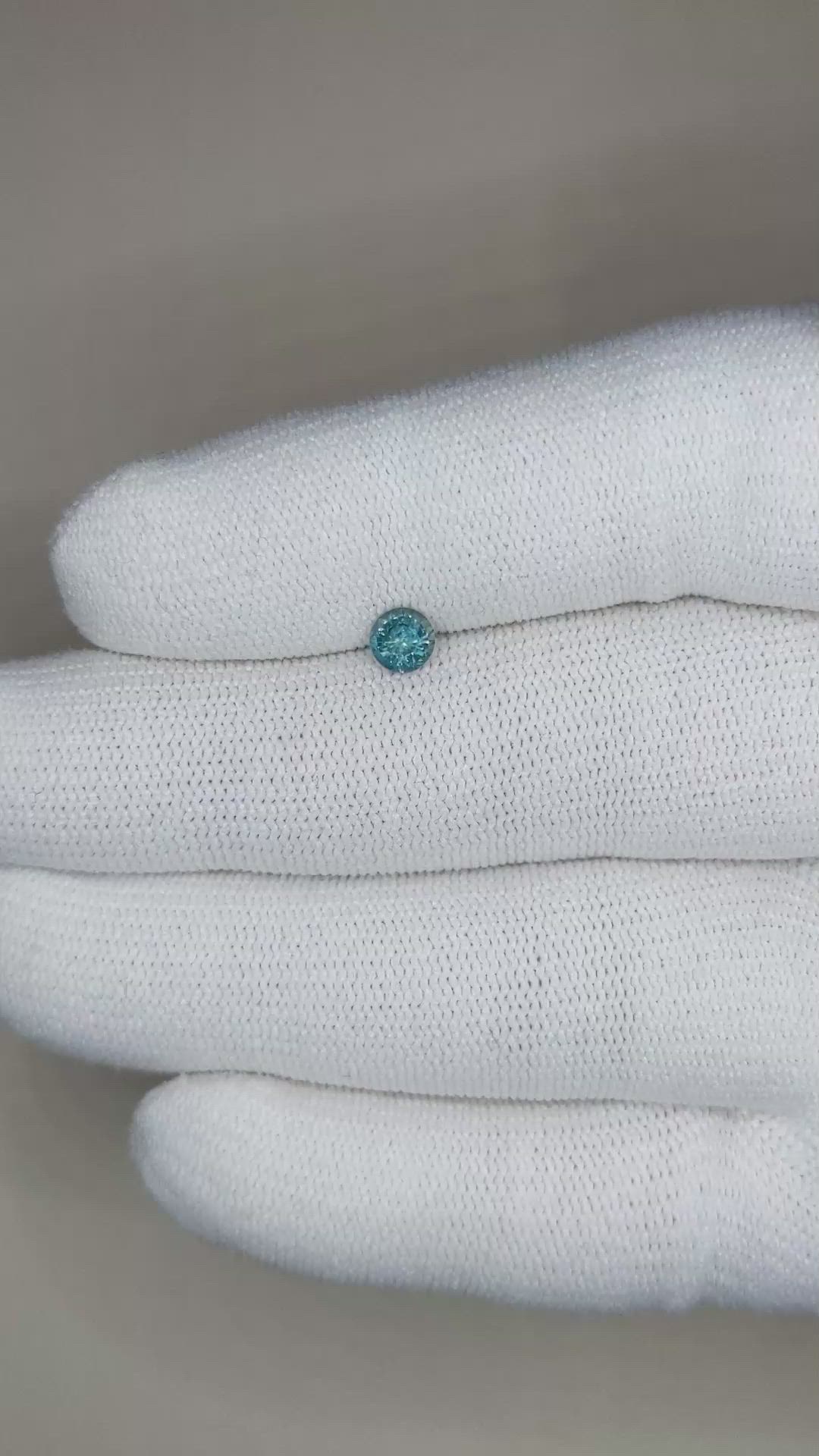 0.47 Ct. Greenish Blue Sapphire from Madagascar Size Video