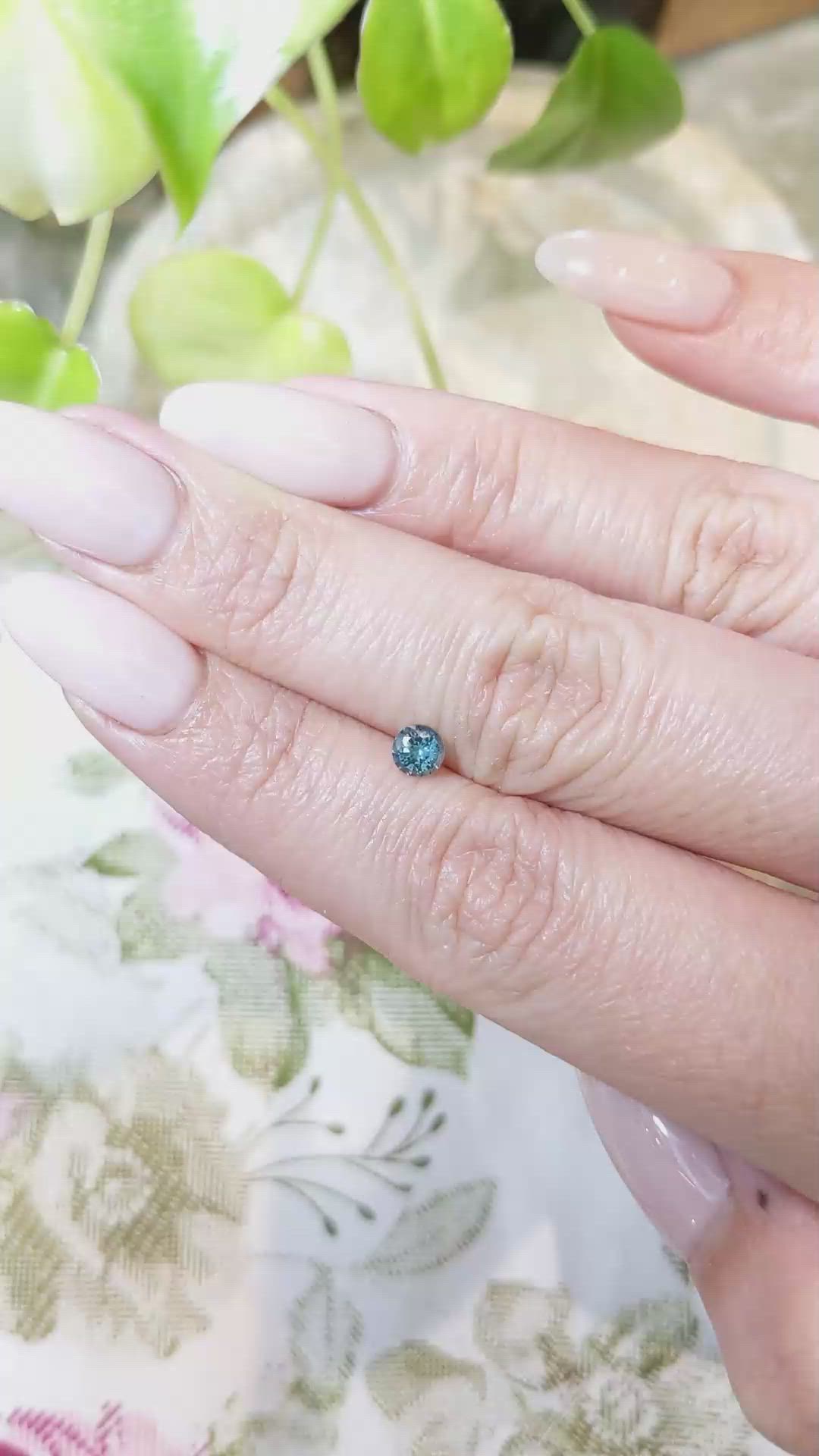 0.47 Ct. Greenish Blue Sapphire from Madagascar Size Video