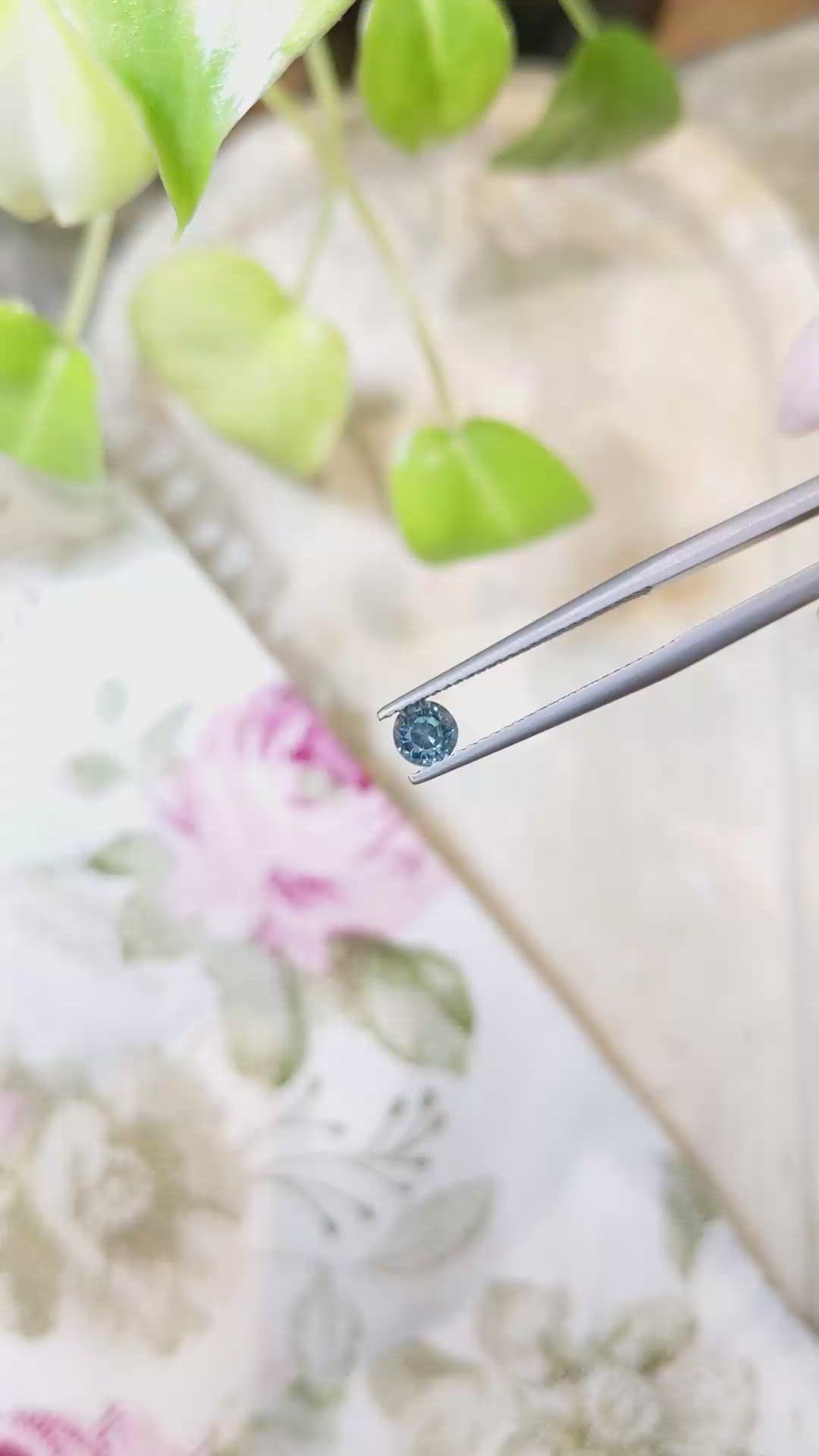 0.47 Ct. Greenish Blue Sapphire from Madagascar Size Video