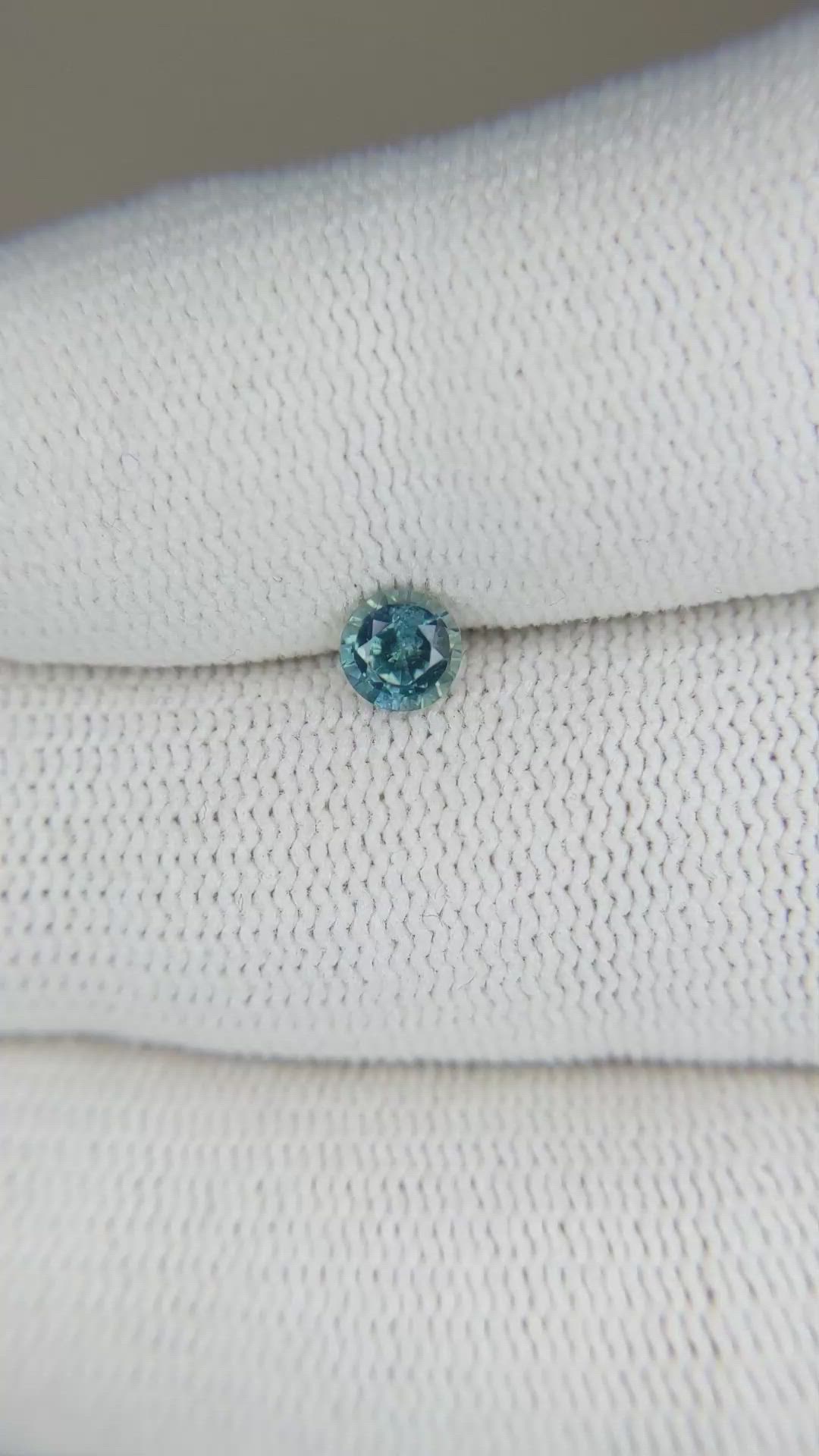 0.47 Ct. Greenish Blue Sapphire from Madagascar Size Video