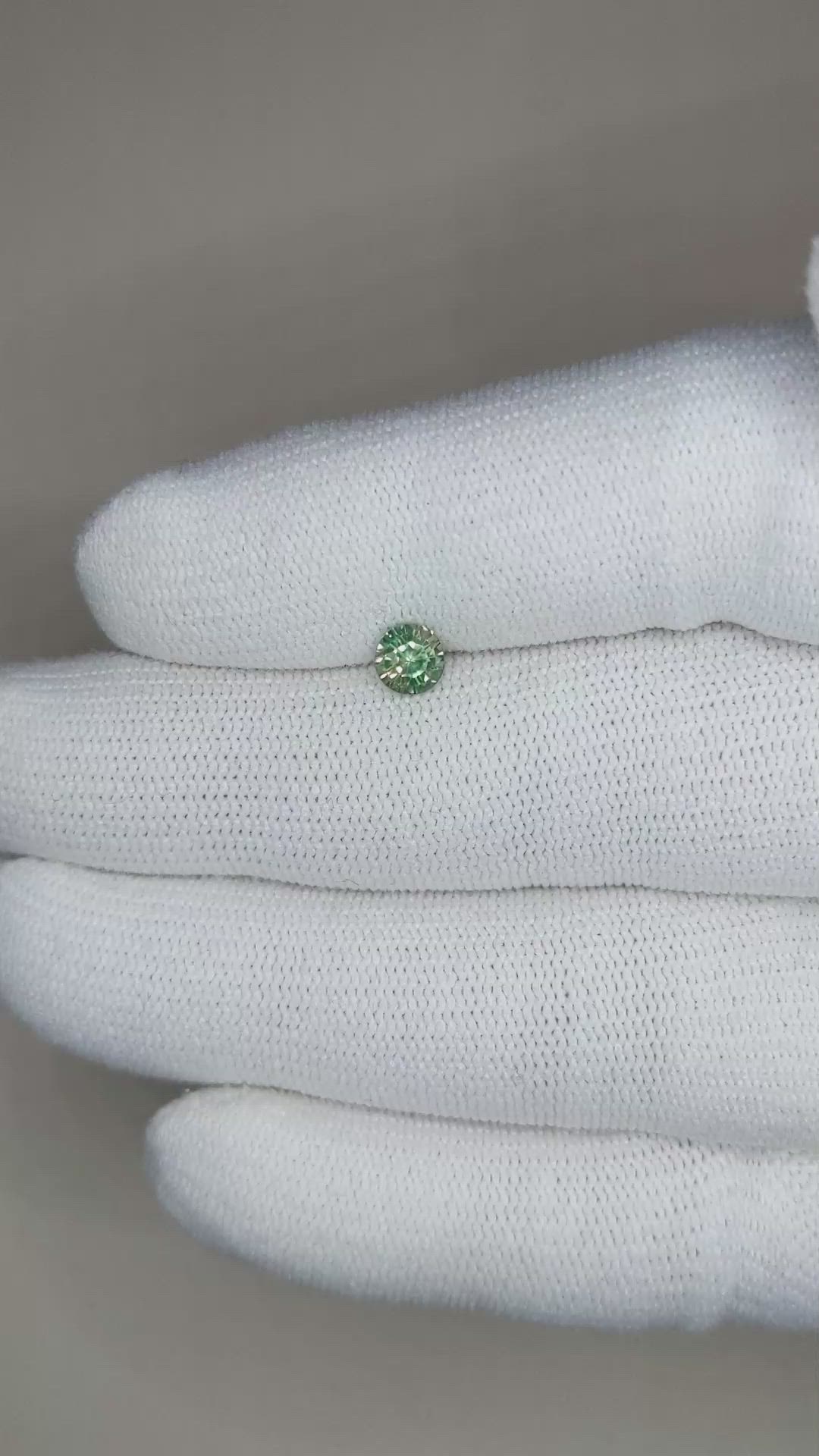 0.59 Ct. Bluish Green Sapphire from Madagascar Size Video