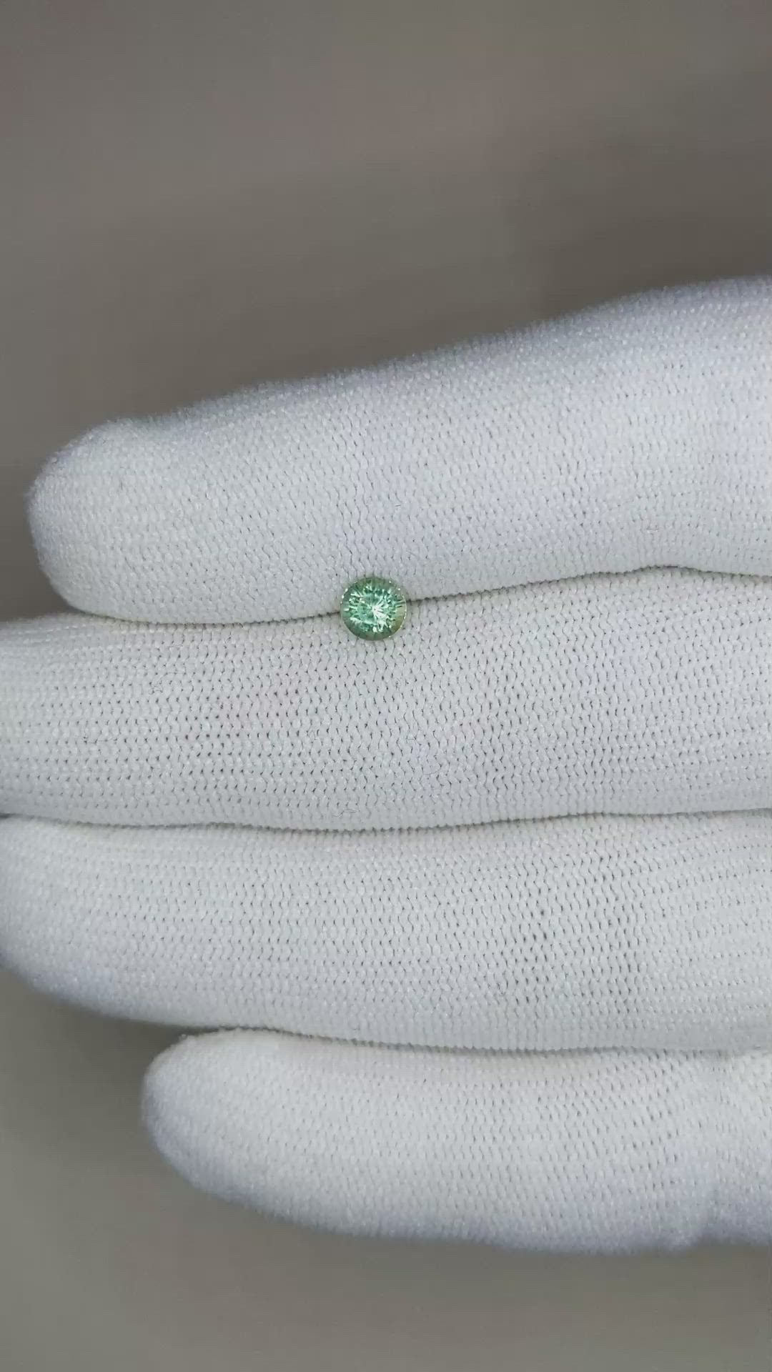 0.54 Ct. Bluish Green Sapphire from Madagascar Size Video