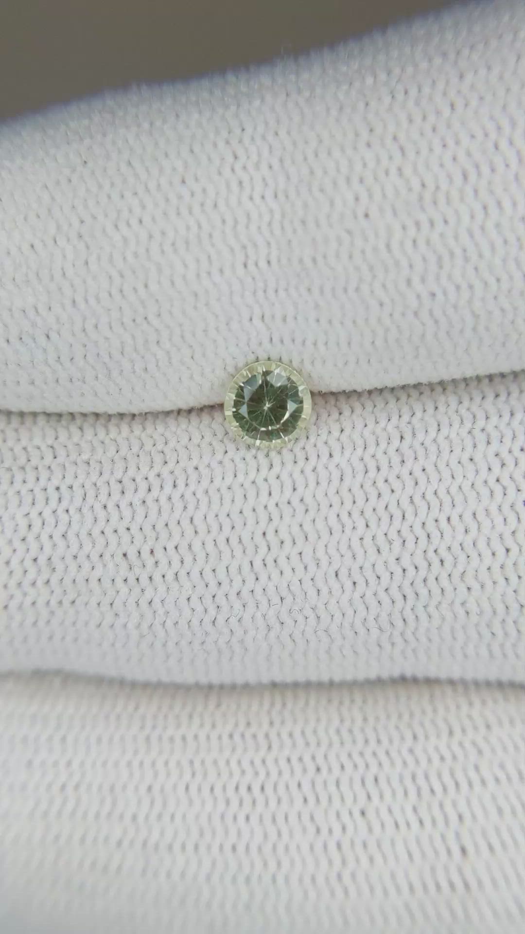 0.47 Ct. Yellowish Green Sapphire from Madagascar Size Video