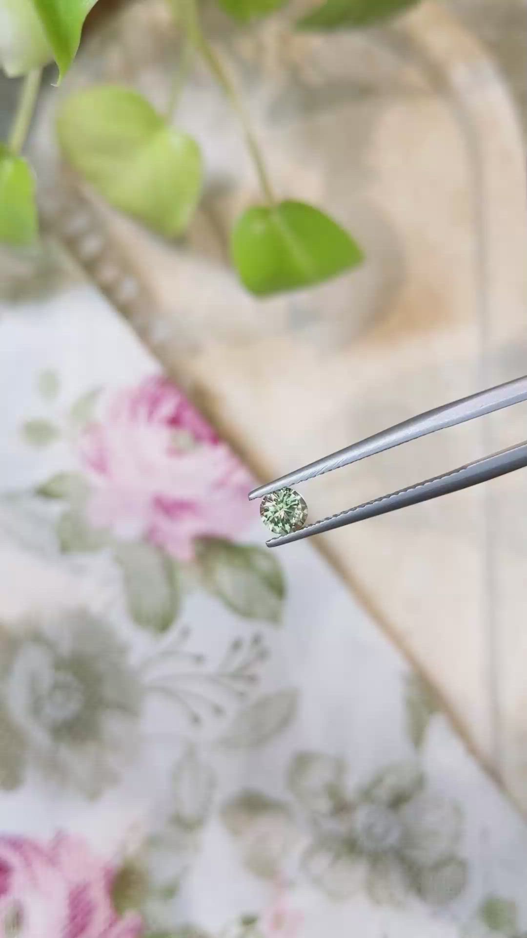 0.47 Ct. Yellowish Green Sapphire from Madagascar Size Video