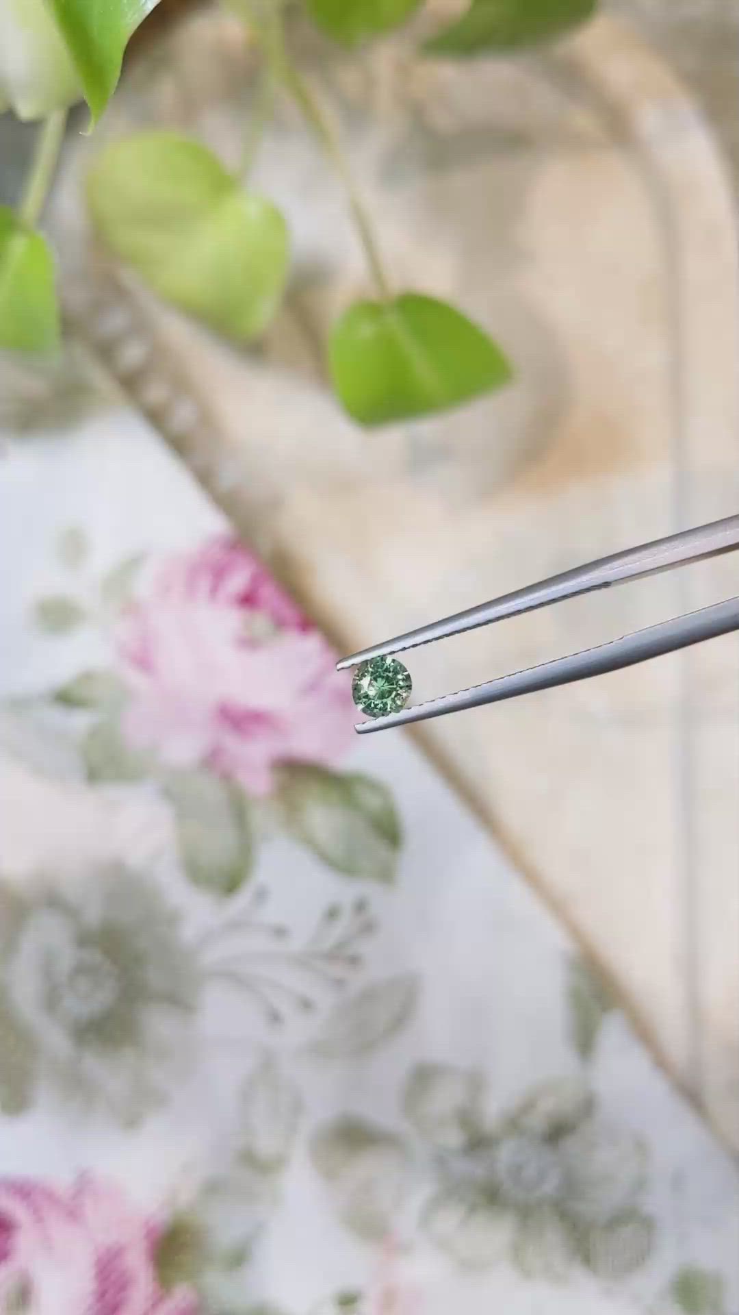 0.42 Ct. Bluish Green Sapphire from Madagascar Size Video