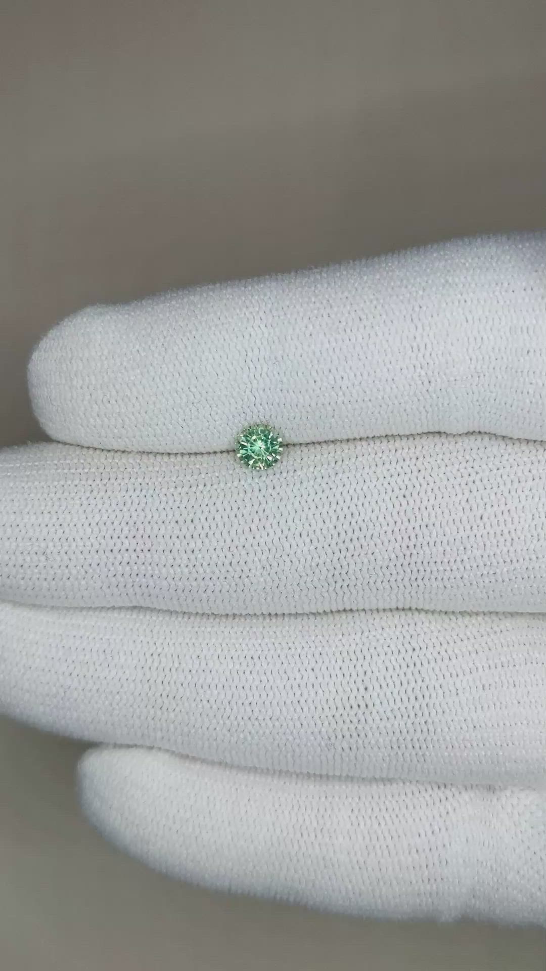 0.42 Ct. Bluish Green Sapphire from Madagascar Size Video