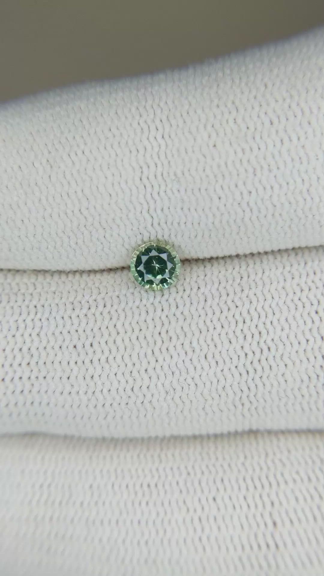 0.42 Ct. Bluish Green Sapphire from Madagascar Size Video