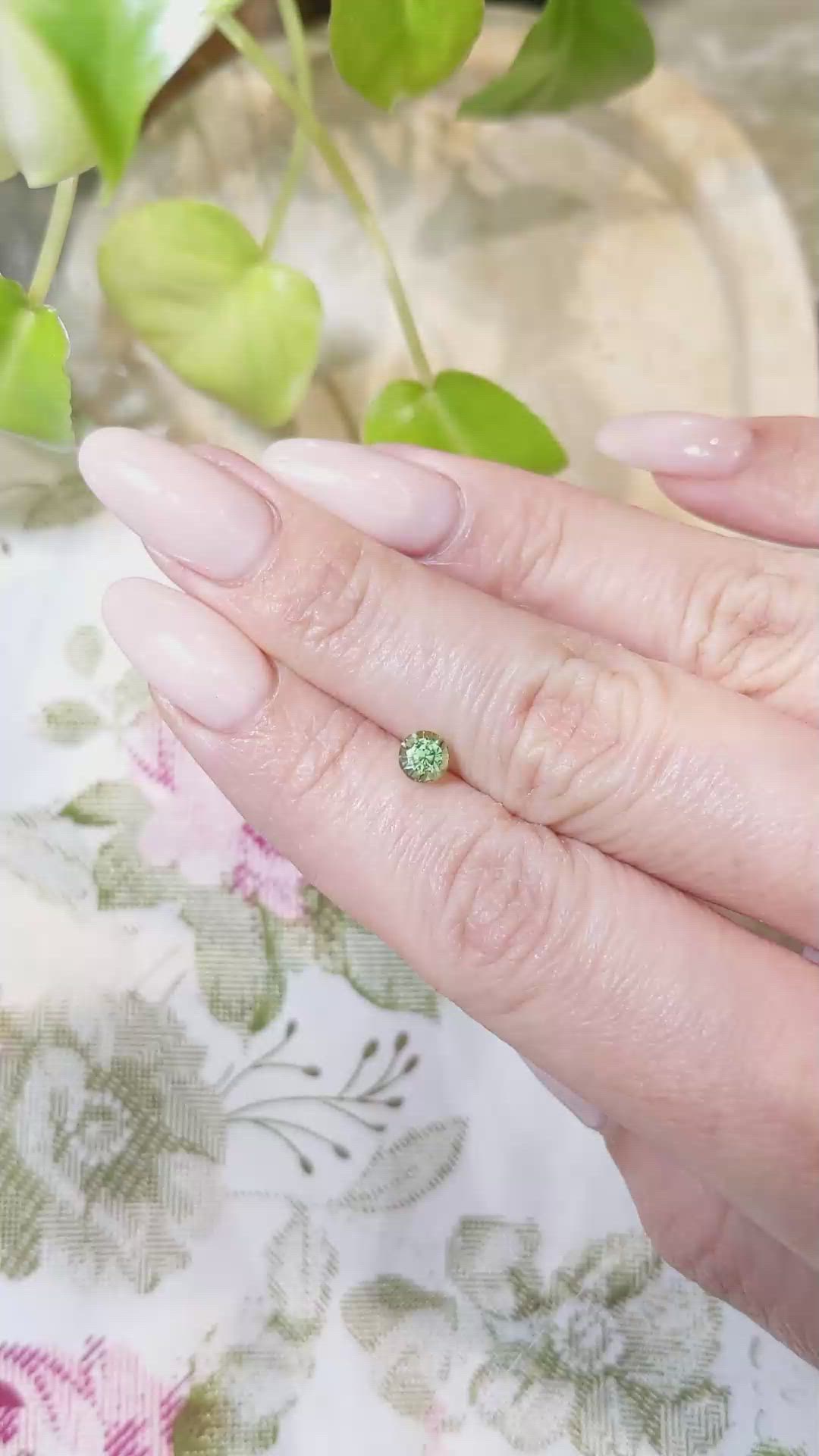 0.70 Ct. Green Sapphire from Madagascar Size Video