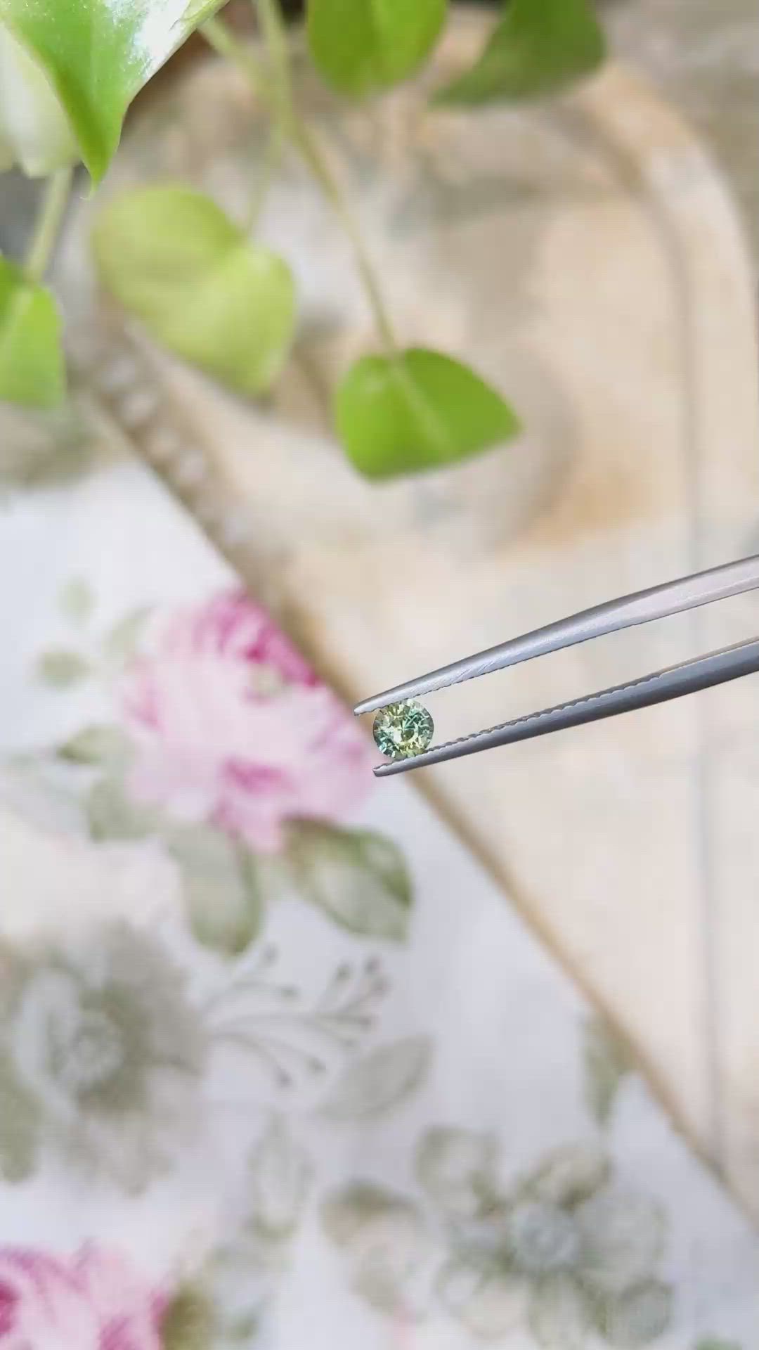 0.35 Ct. Yellowish Green Sapphire from Madagascar Size Video