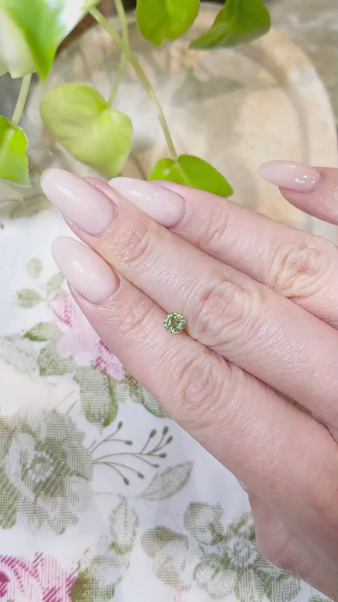 0.62 Ct. Greenish Yellow Sapphire from Madagascar Size Video