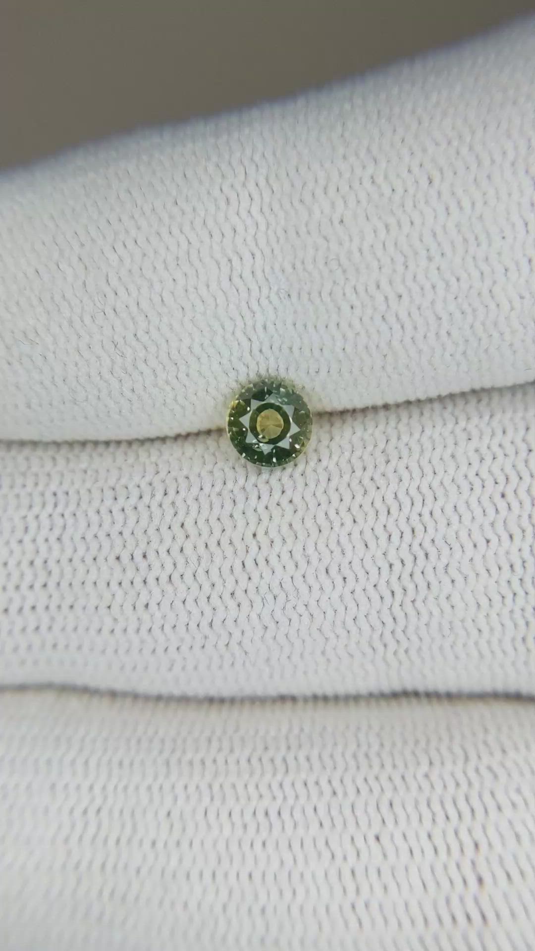 0.62 Ct. Greenish Yellow Sapphire from Madagascar Size Video