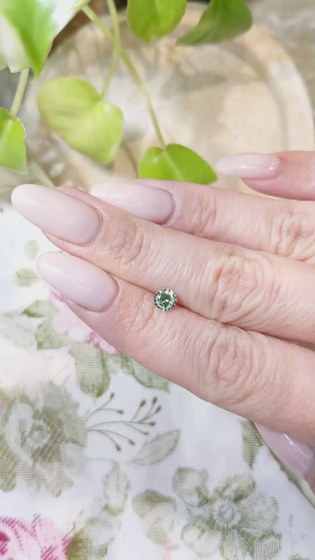 0.52 Ct. Yellowish Green Sapphire from Madagascar Size Video