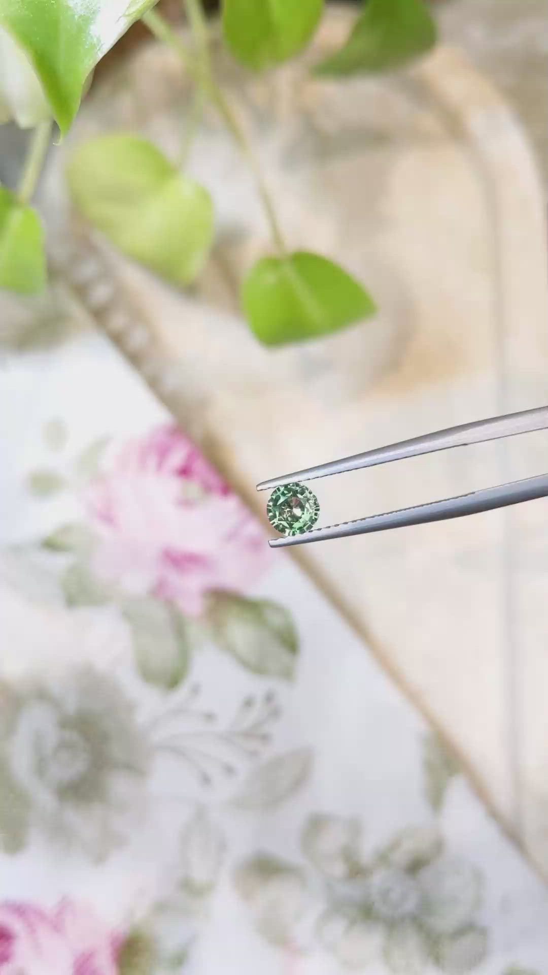 0.52 Ct. Yellowish Green Sapphire from Madagascar Size Video