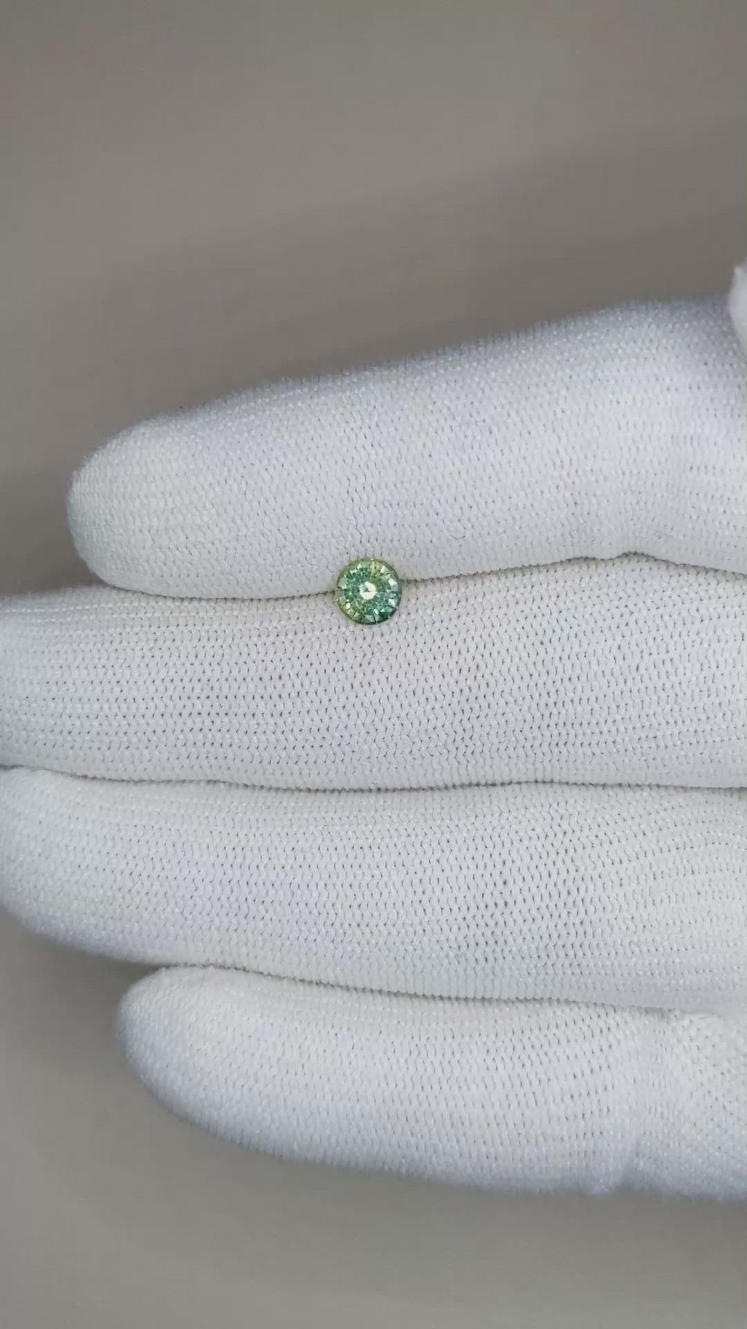 0.66 Ct. Bluish Green Sapphire from Madagascar Size Video