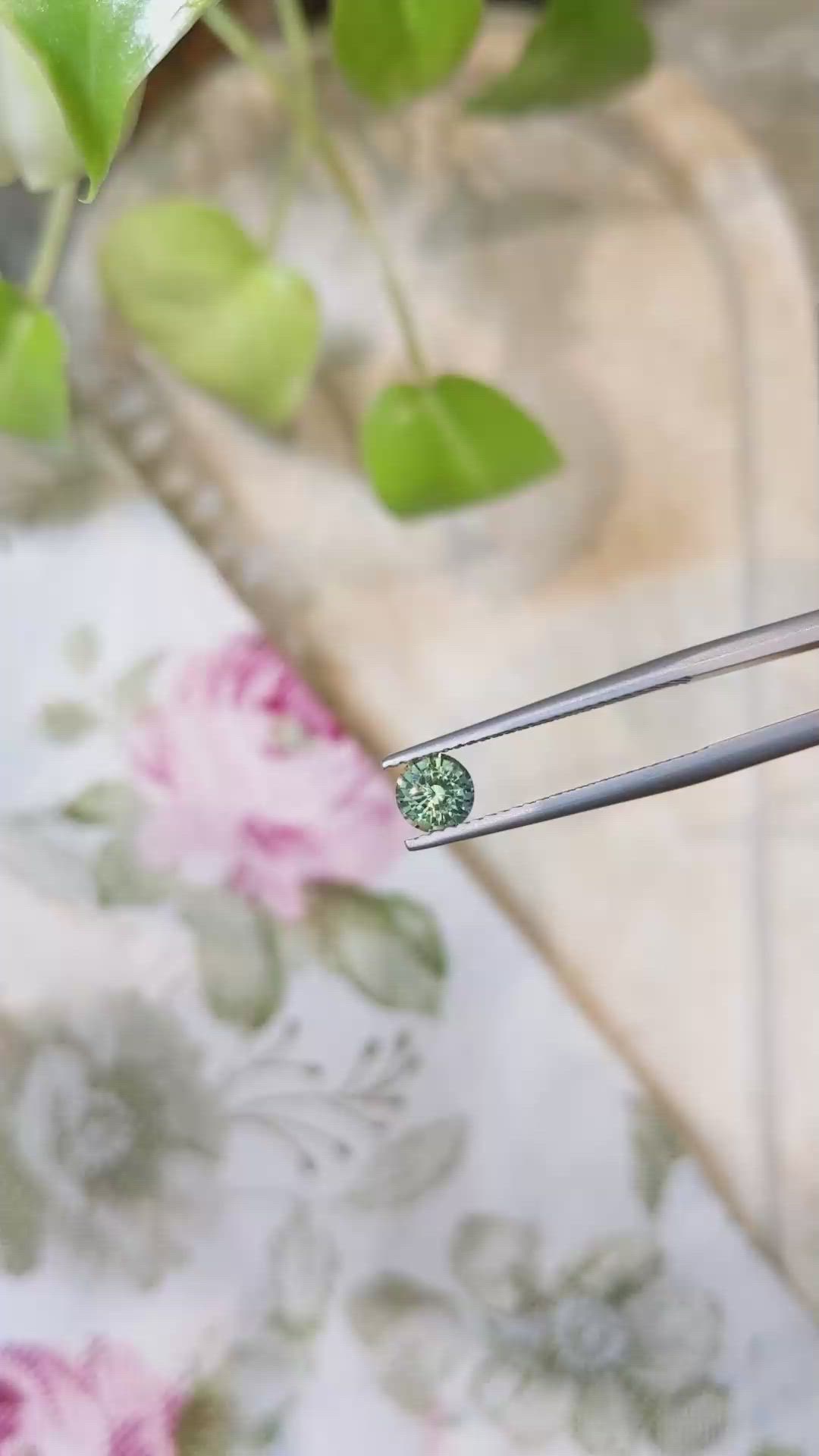 0.66 Ct. Bluish Green Sapphire from Madagascar Size Video