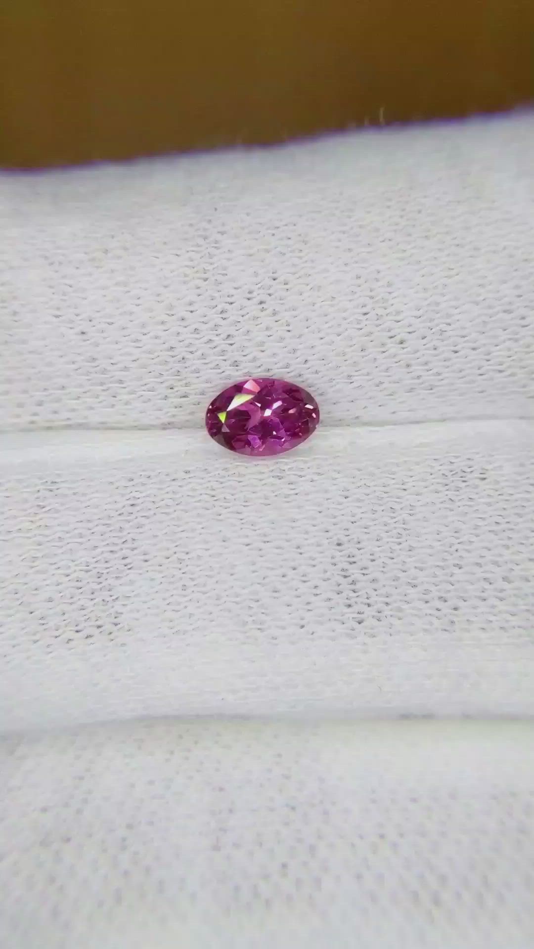 0.63 Ct. Reddish Pink Sapphire from Ceylon (Sri Lanka) Size Video