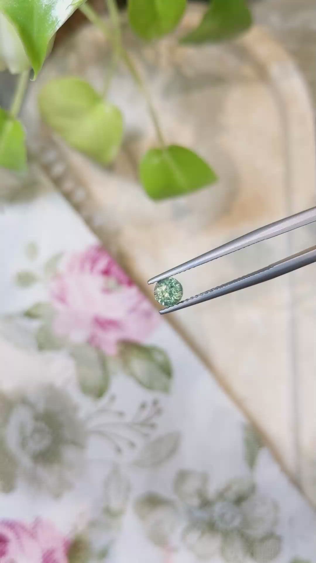 0.66 Ct. Bluish Green Sapphire from Madagascar Size Video