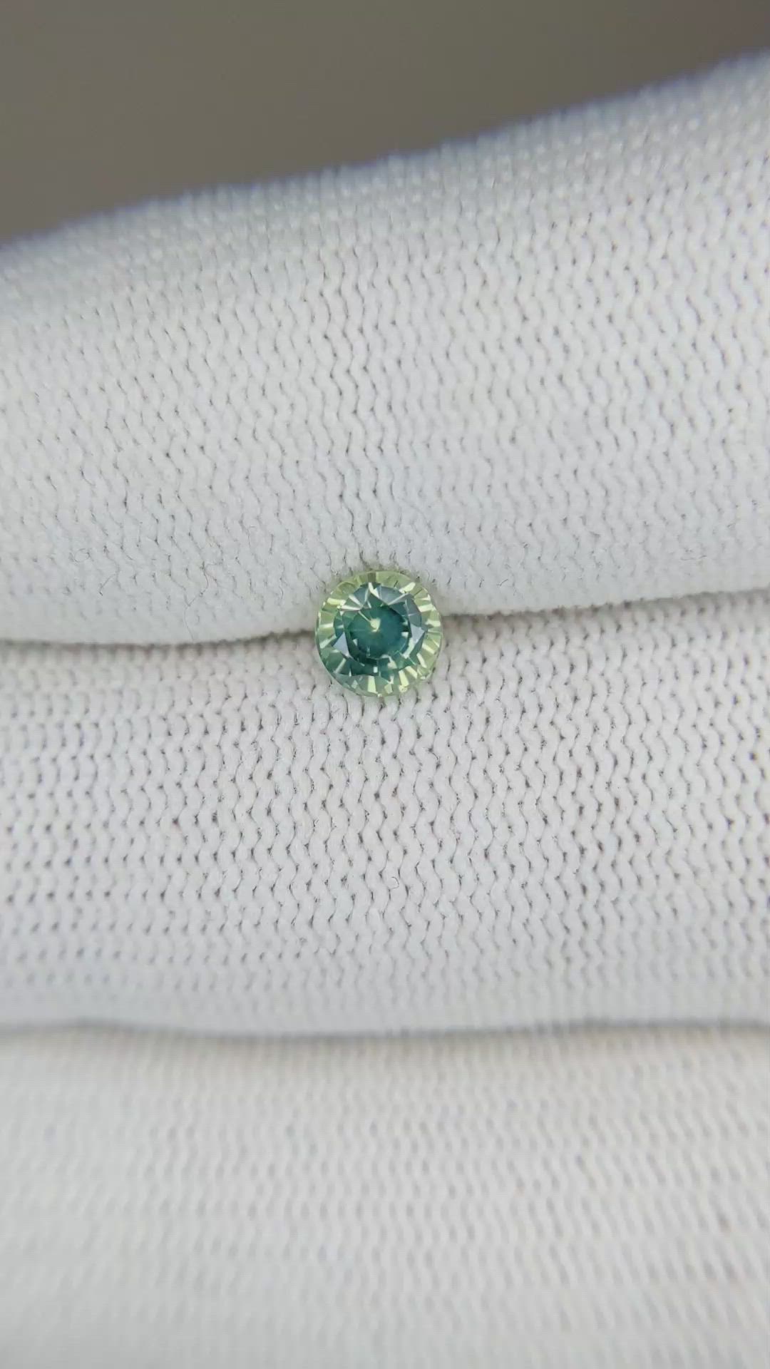 0.66 Ct. Bluish Green Sapphire from Madagascar Size Video