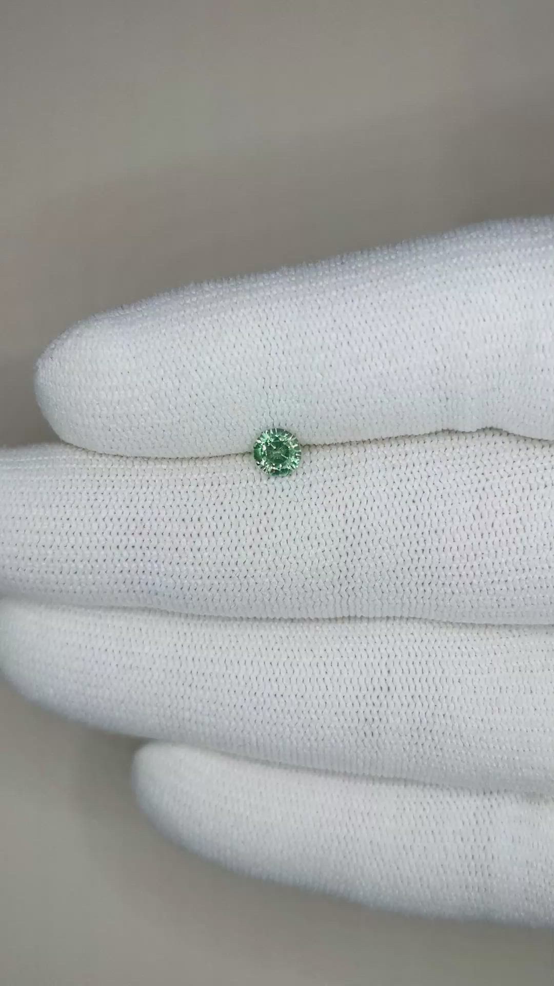 0.43 Ct. Bluish Green Sapphire from Madagascar Size Video
