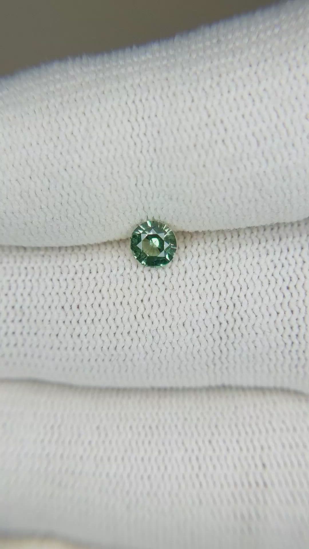 0.43 Ct. Bluish Green Sapphire from Madagascar Size Video