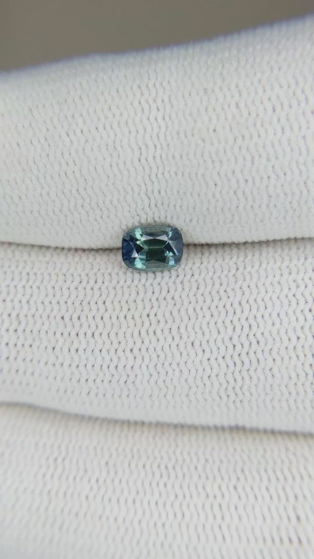 0.69 Ct. Greenish Blue Sapphire from Madagascar Size Video