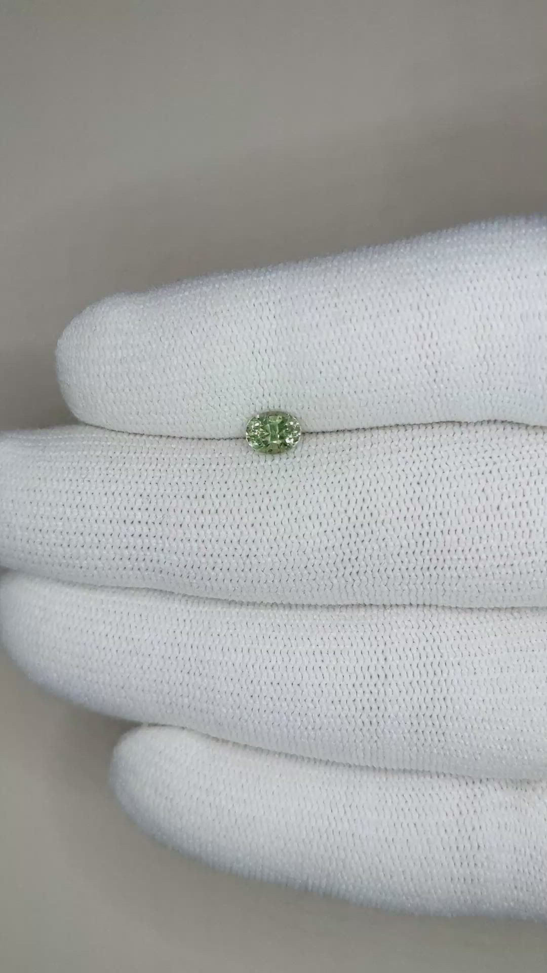0.72 Ct. Green Sapphire from Madagascar Size Video