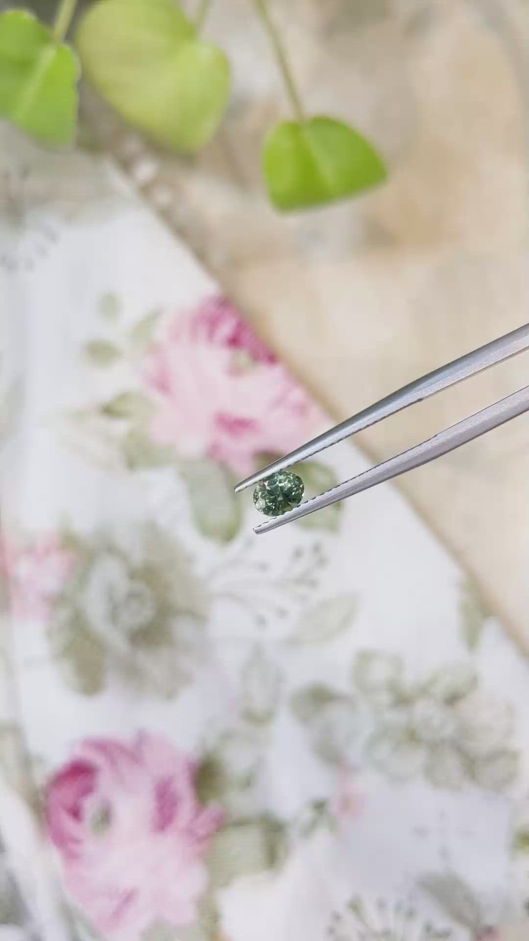 0.72 Ct. Green Sapphire from Madagascar Size Video