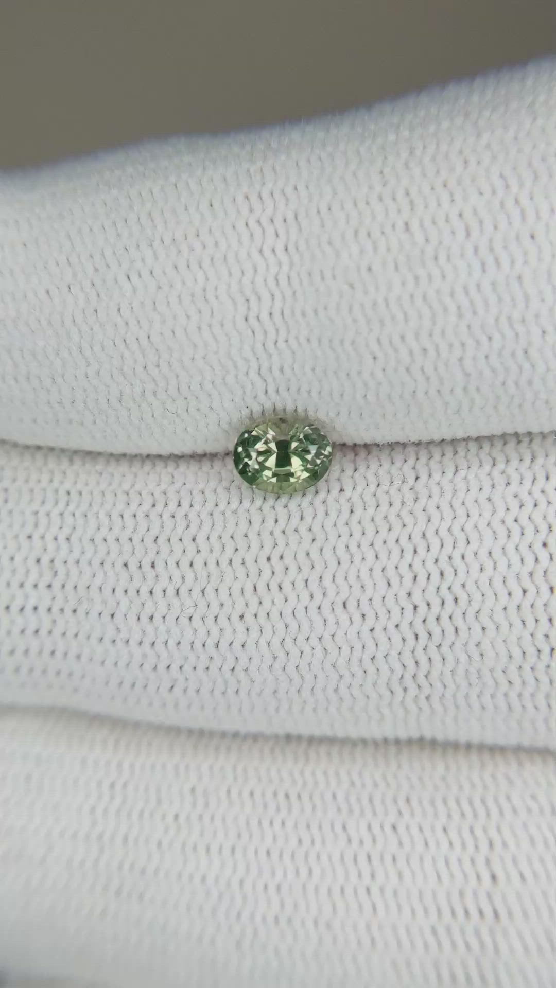 0.72 Ct. Green Sapphire from Madagascar Size Video