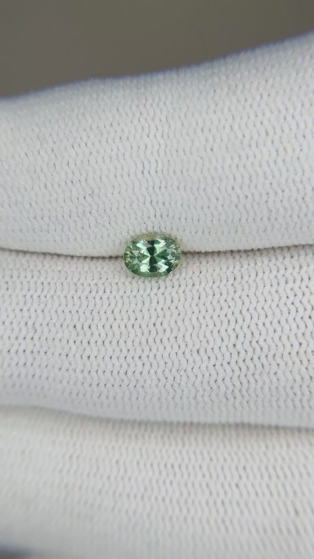 0.57 Ct. Bluish Green Sapphire from Madagascar Size Video