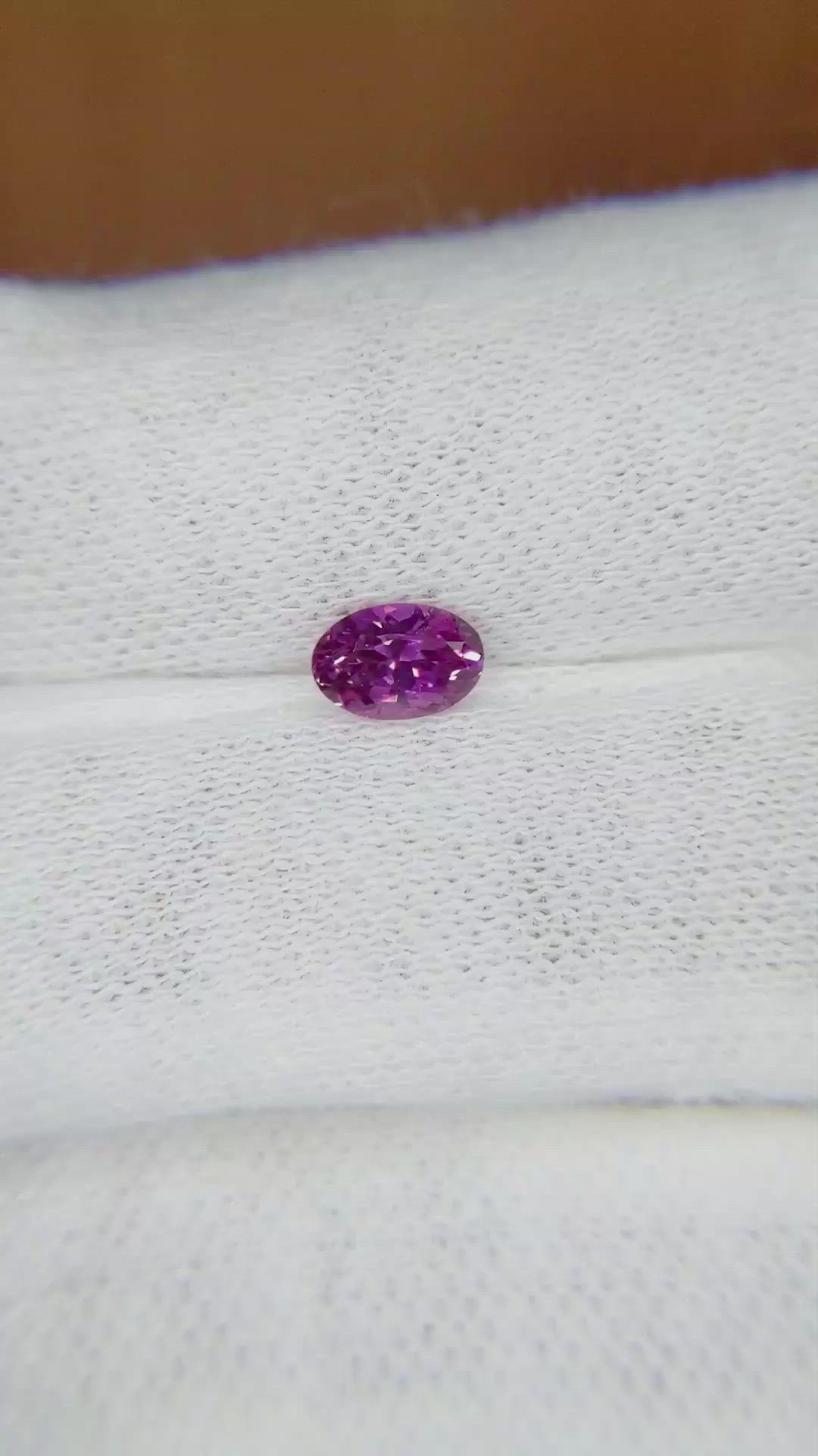 0.62 Ct. Purple Sapphire from Ceylon (Sri Lanka) Size Video