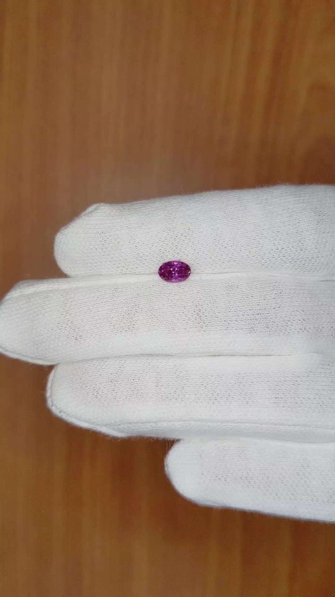 0.62 Ct. Purple Sapphire from Ceylon (Sri Lanka) Size Video