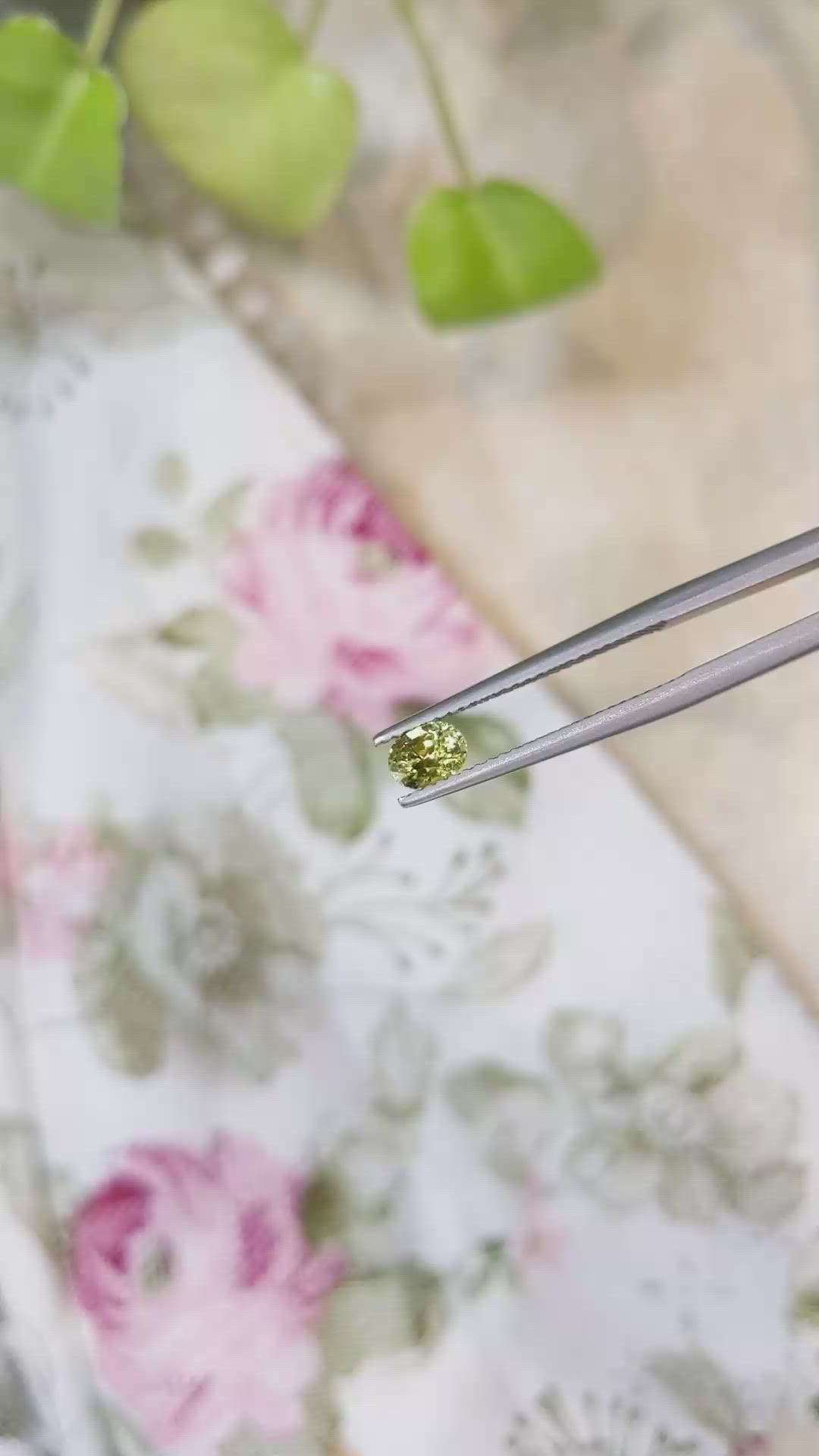 0.54 Ct. Greenish Yellow Sapphire from Madagascar Size Video