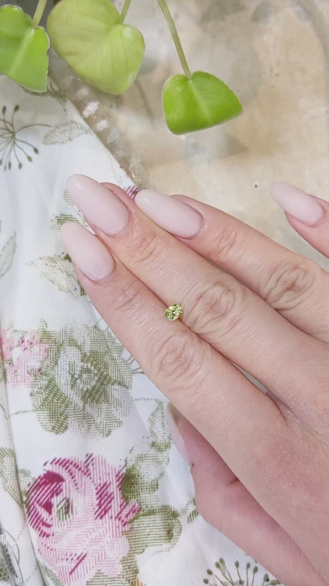 0.54 Ct. Greenish Yellow Sapphire from Madagascar Size Video