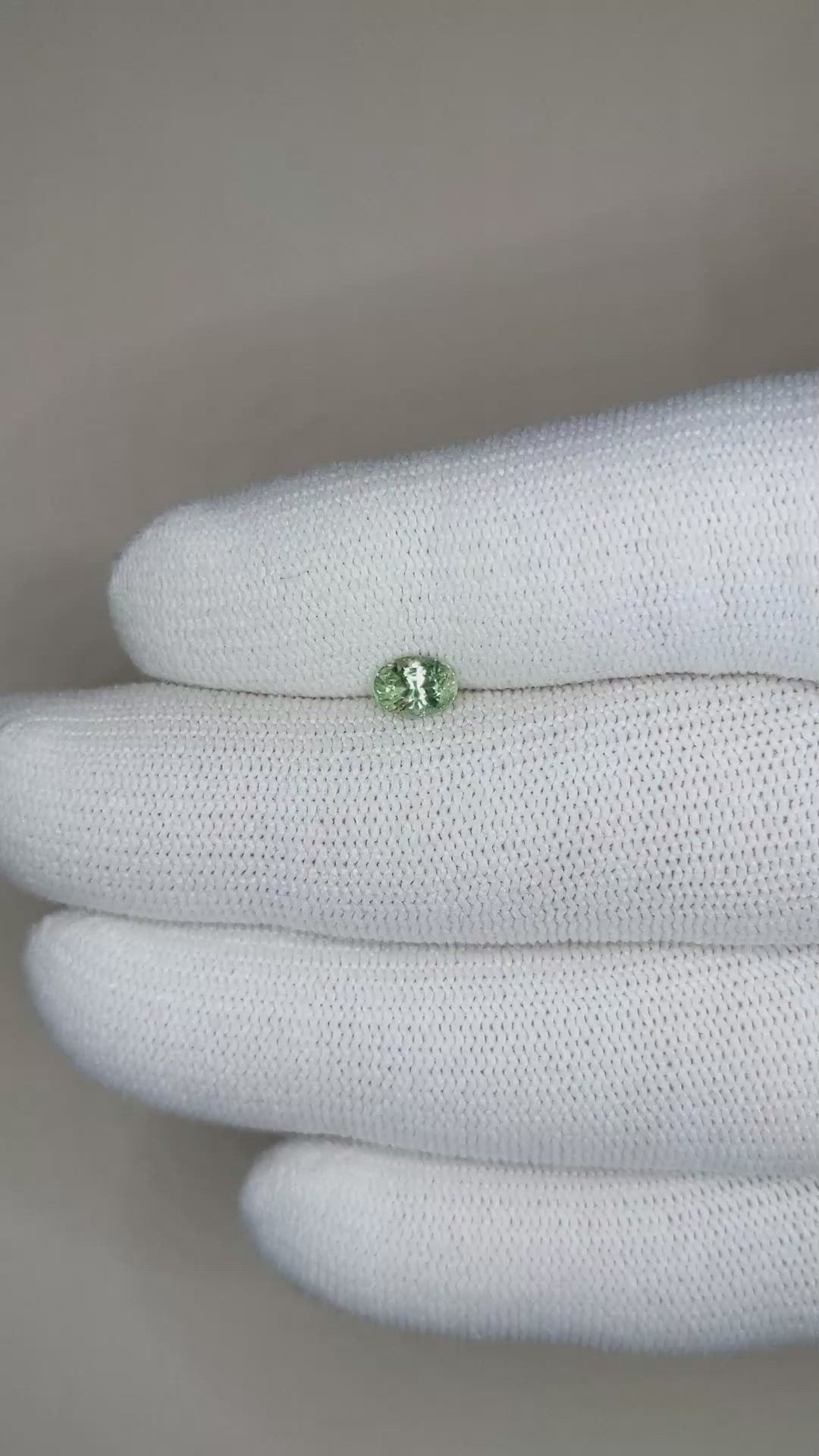 0.70 Ct. Green Sapphire from Madagascar Size Video